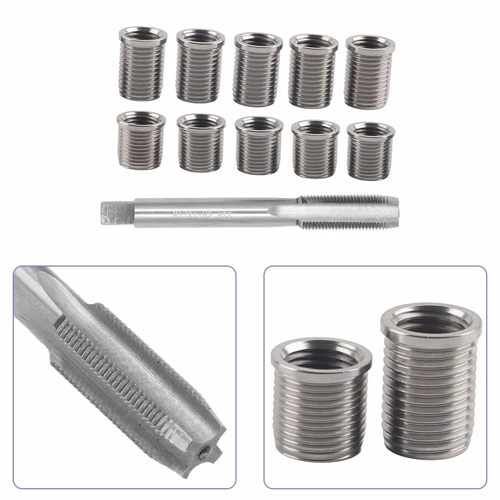 Strumento Riparazione Filettatura Candela M10X1.0 M12X1.0 Inserti Rubinetti Metallo Auto Hardware Universale