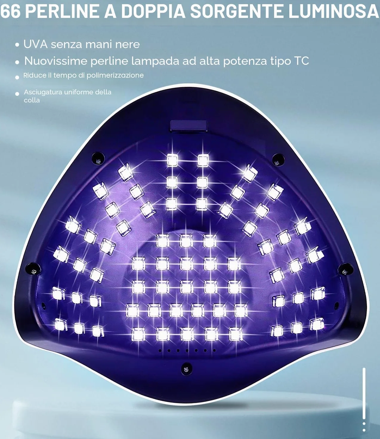 Lampada UV LED Unghie 280W Professionale 66 LED Cura Rapida per Smalti Semipermanenti con Sensore Automatico