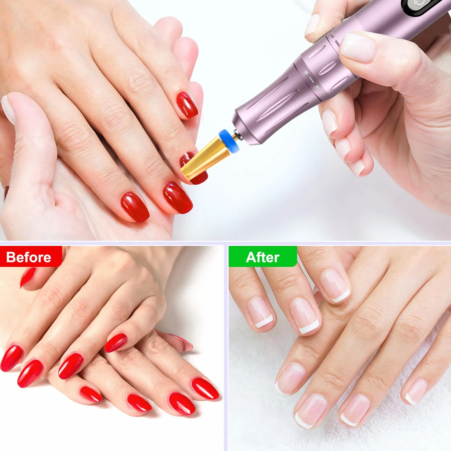 CGBE 2 Pezzi Punte Fresa Unghie Carburo di Tungsteno Grana Media Rimozione Gel Acrilico Cuticola