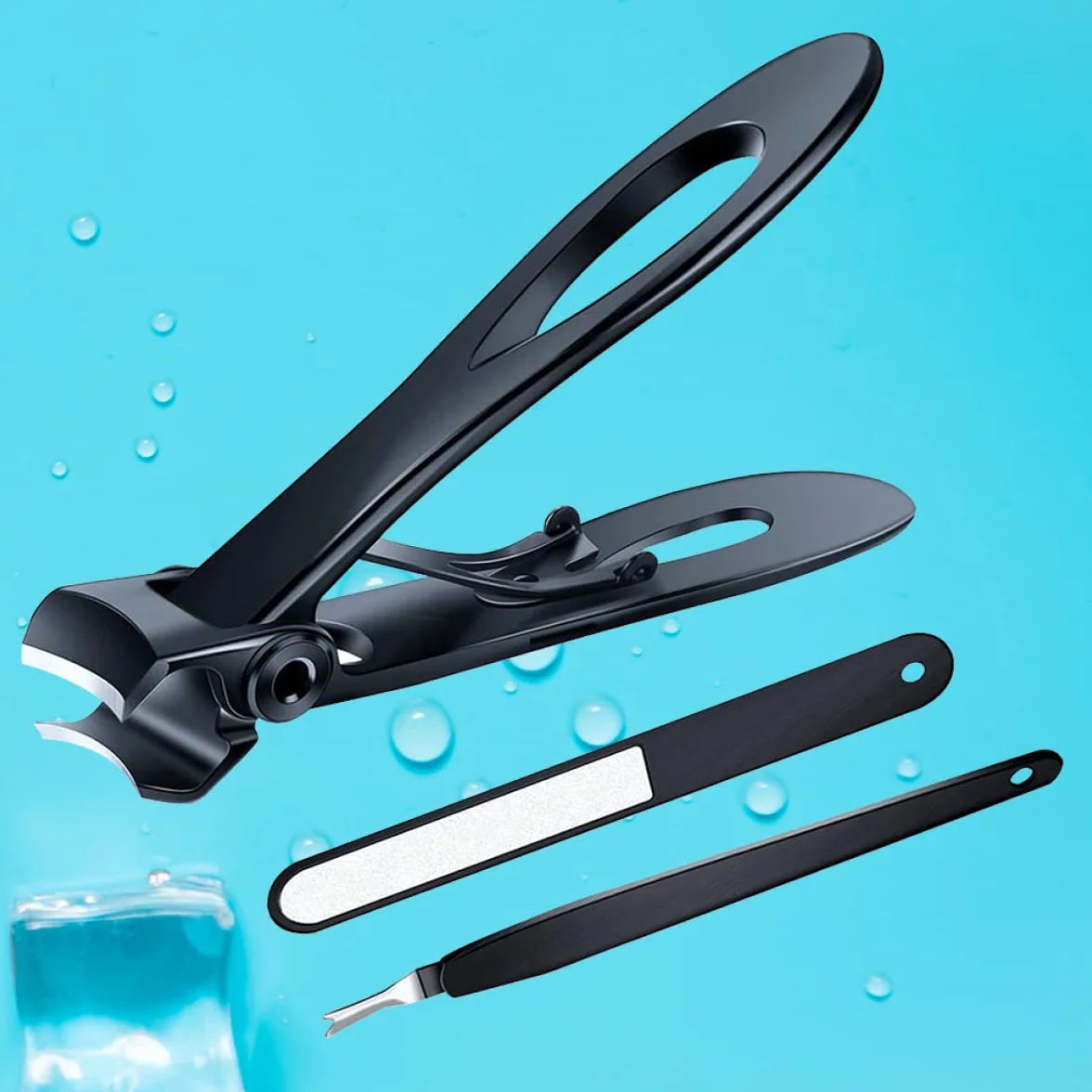 FRCOLOR Forbicine Per Unghie 6Pcs Unghia' unghia' unghia Larga in Acciaio Inox Professionale Mascella Modella Le Donne Uomo Nial Kitnero Nero E Apertura per Clipper Clipper