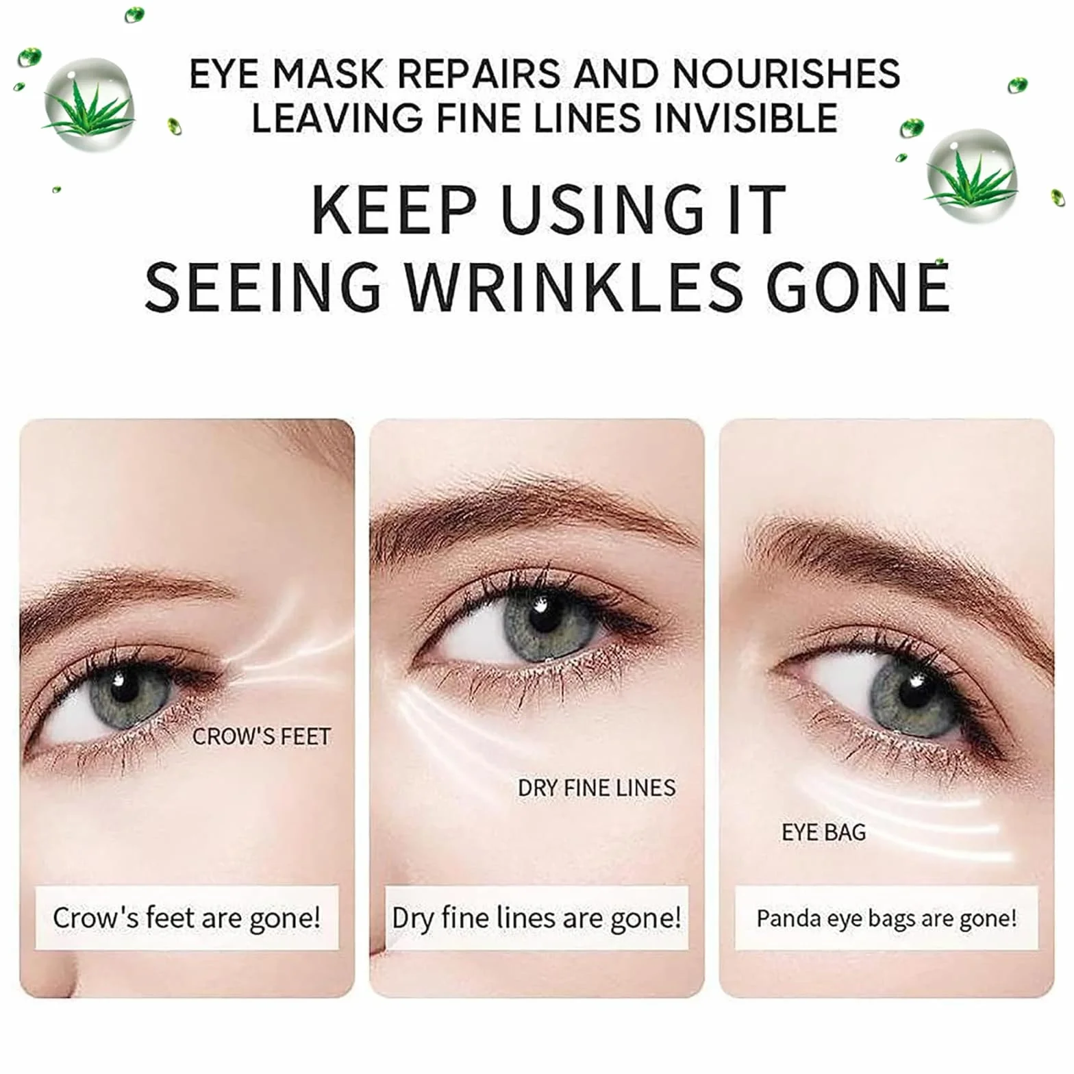 60 Pezzi Patch Occhi con Aloe Vera e Collagene, Maschere Idratanti Anti-Occhiaie e Anti-Borse, Riduce Rughe e Linee Sottili, Cura Contorno Occhi per Uomo e Donna