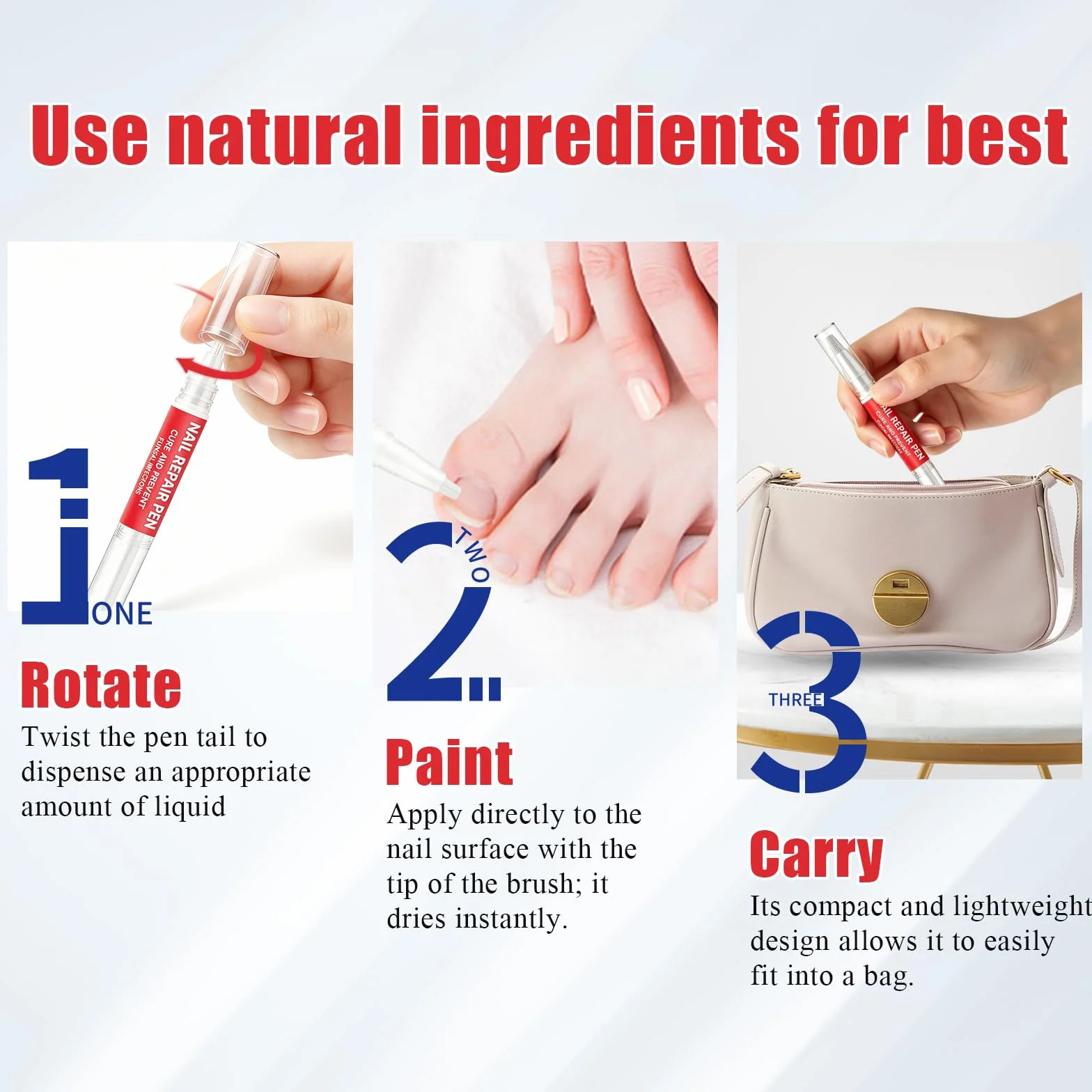 2 Pezzi Penna per la Cura delle Unghie, Set di Nail Care Pen, Nutrire Le Unghie, cura cosmetica delle unghie, Nail Care Pen Portatili per Pulite e Ordinate