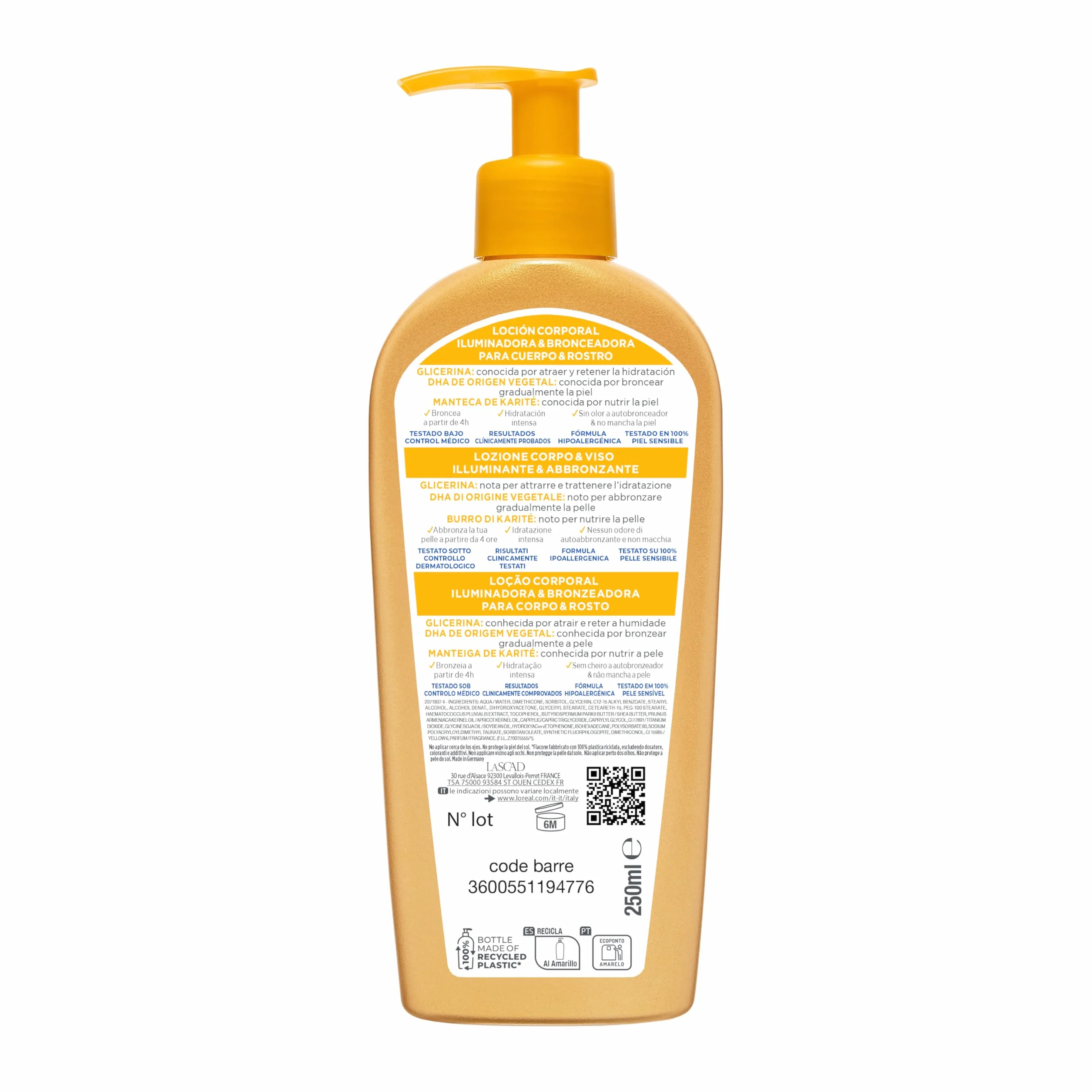 Mixa Lozione Abbronzante Viso Corpo 250 ml Carnagioni Chiare Medie Abbronzatura Progressiva Naturale DHA Vegetale Glicerina