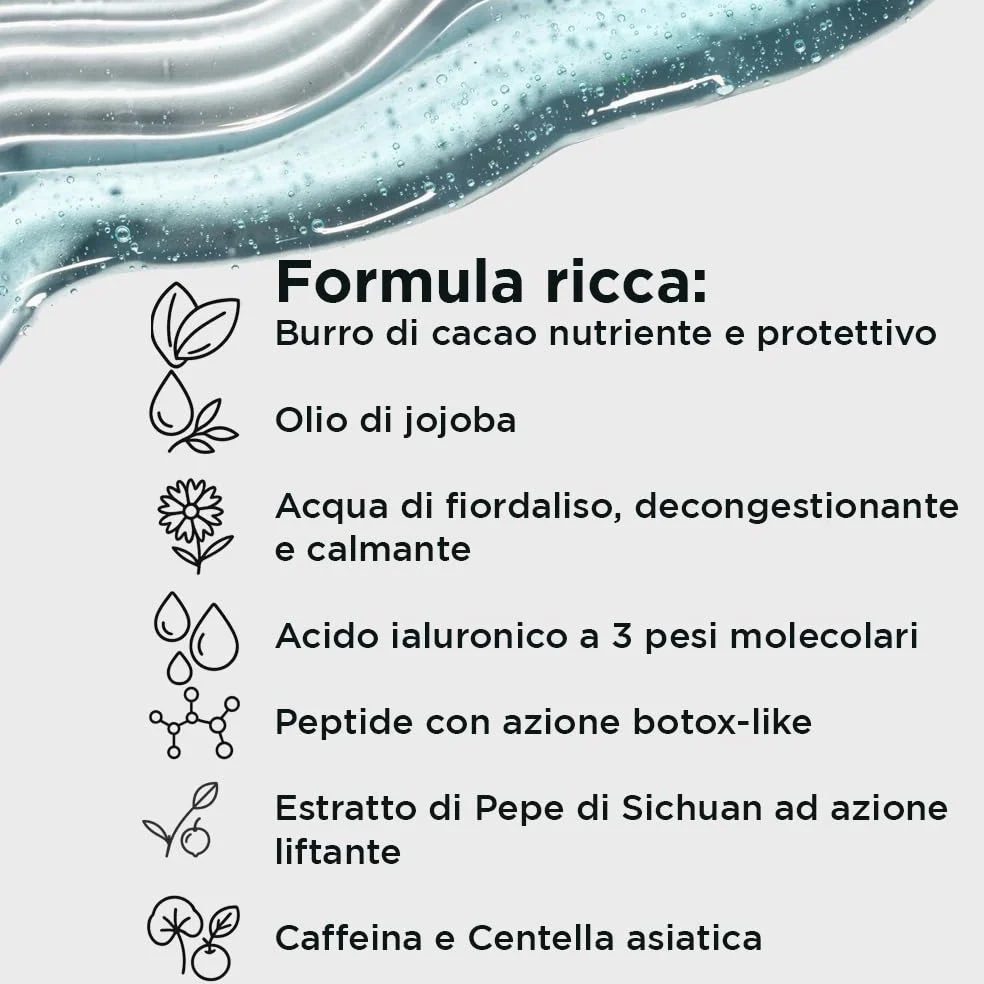 Hevoluta Eyes&Smile Crema Contorno Occhi e Labbra Antirughe, 15 ml | Trattamento Idratante, Burro di Cacao, Acido Ialuronico, Peptidi, Specifico per Codice a Barre, Made in Italy