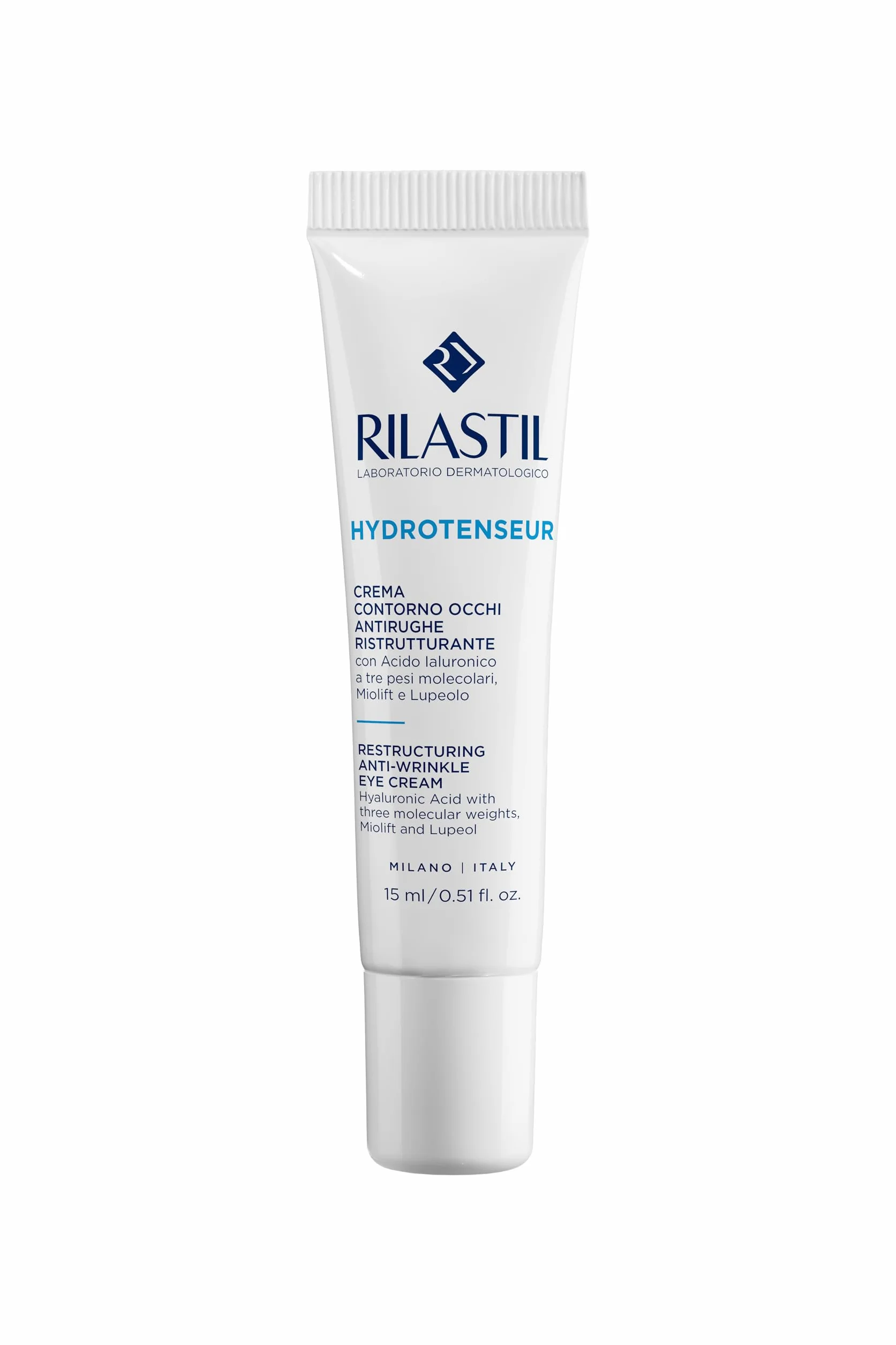 Rilastil Hydrotenseur Crema Contorno Occhi Antirughe Idratante e Nutriente, Tripla Azione Anti Age, Anti Borse, Anti Occhiaie, Ristrutturante 15 ml