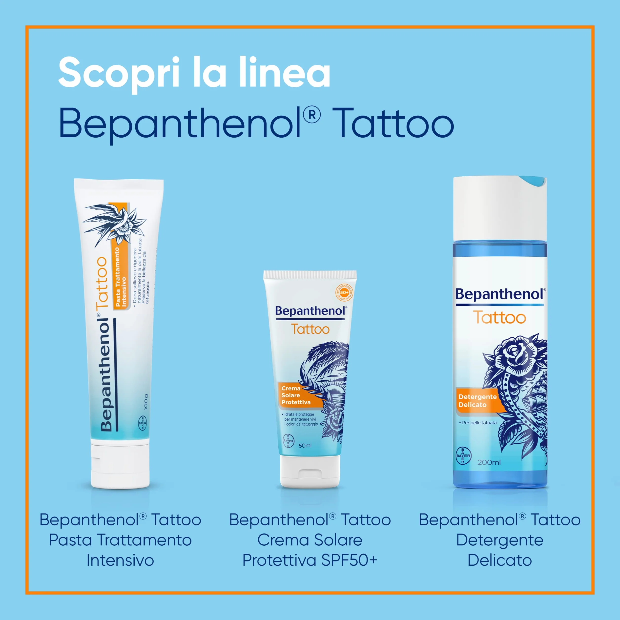 Bepanthenol Tattoo Pasta Trattamento Intensivo Crema Tatuaggi con Pantenolo 100g