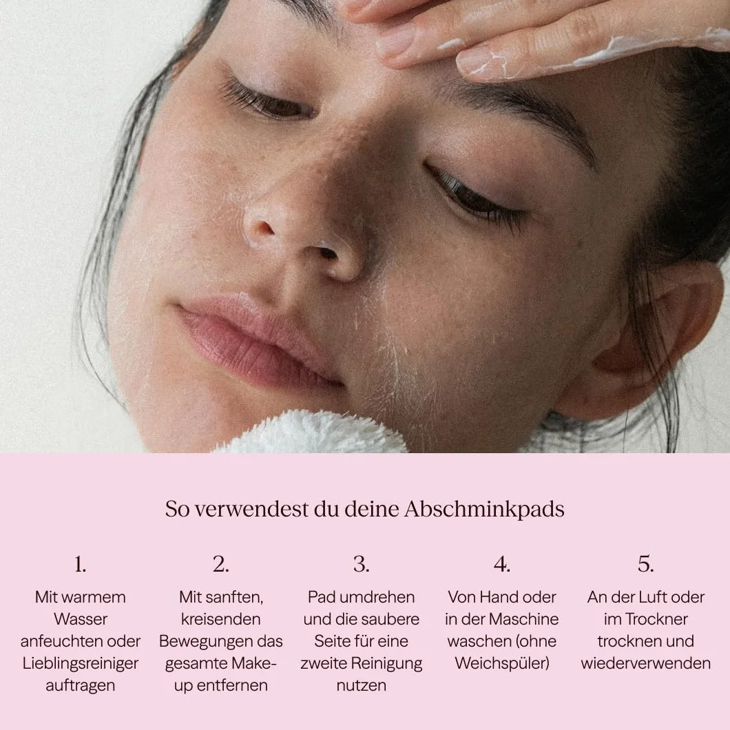 Waschies Dischetti struccanti riutilizzabili e detergenti per il viso, confezione da 6 pezzi, motivo floreale, lavabili, morbidi e ipoallergenici, detergenti delicati per tutti i tipi di pelle