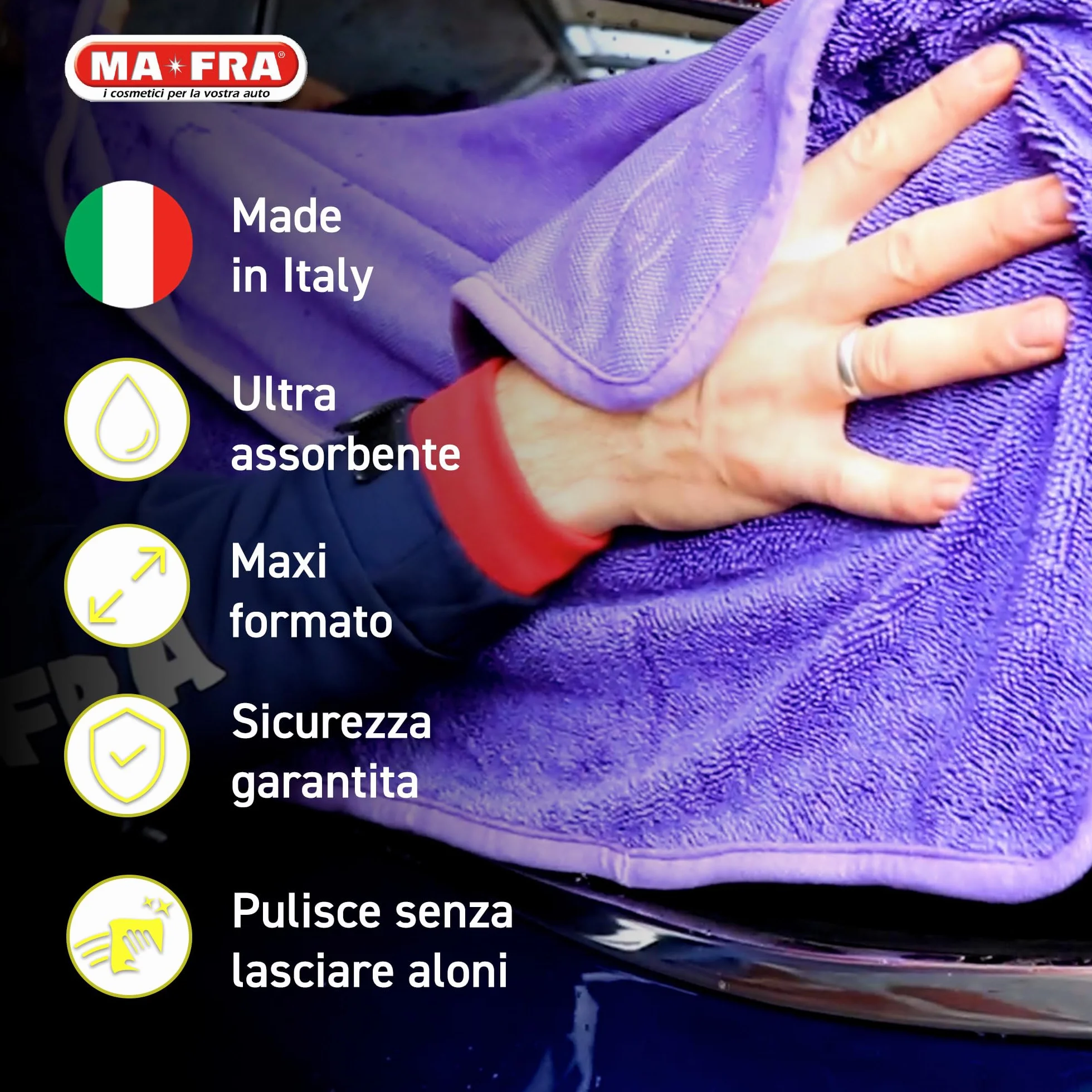 Ma-Fra Super Dryer Panno in Microfibra Ultra-Assorbente 60x80cm Asciugatura Auto