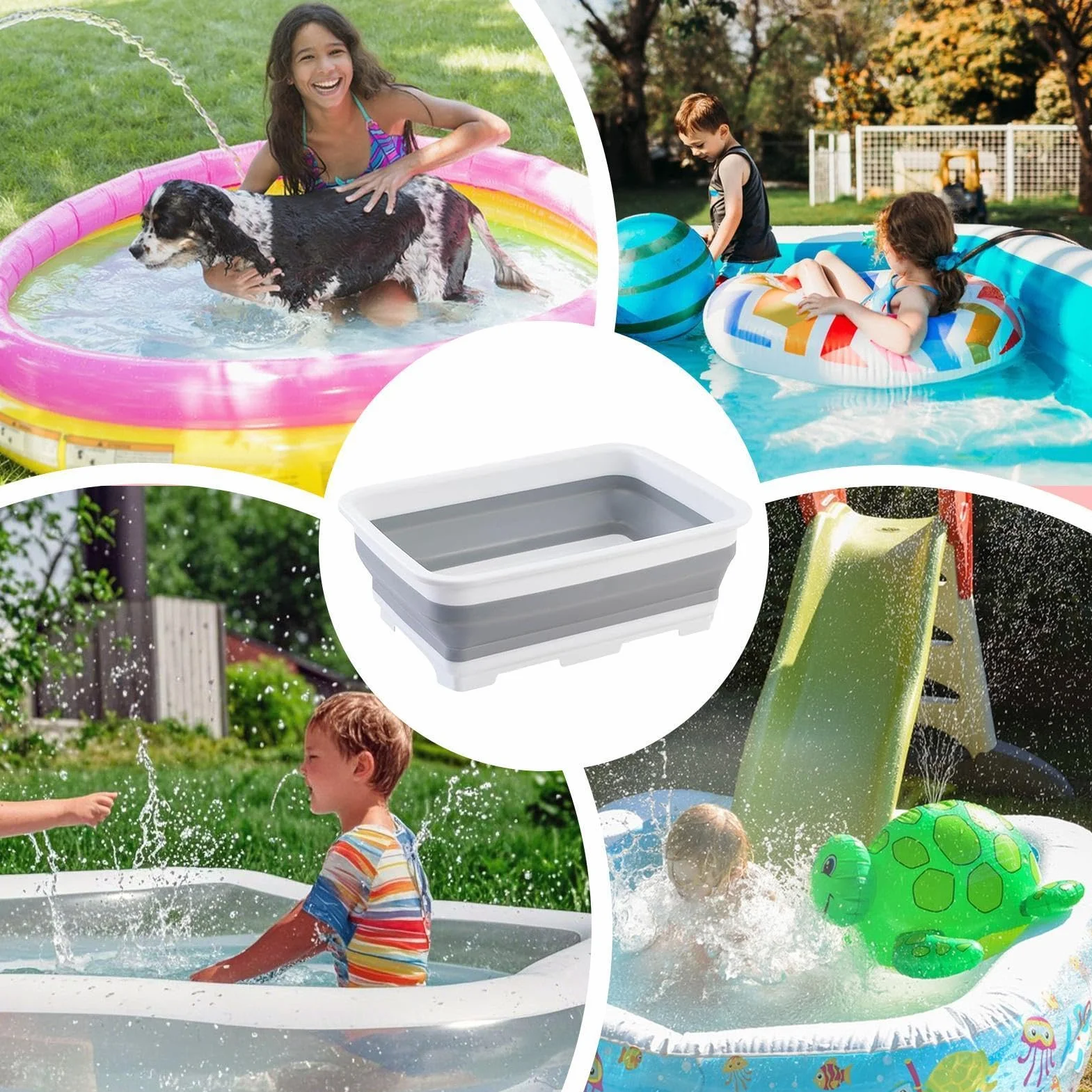 Pediluvi Portatili Per Piscine, Vaschetta Lavapiedi, Pediluvi Pieghevoli E Antiscivolo, Pediluvio Portatili Per Piscine Fuori Terra, Spa, Idromassaggi