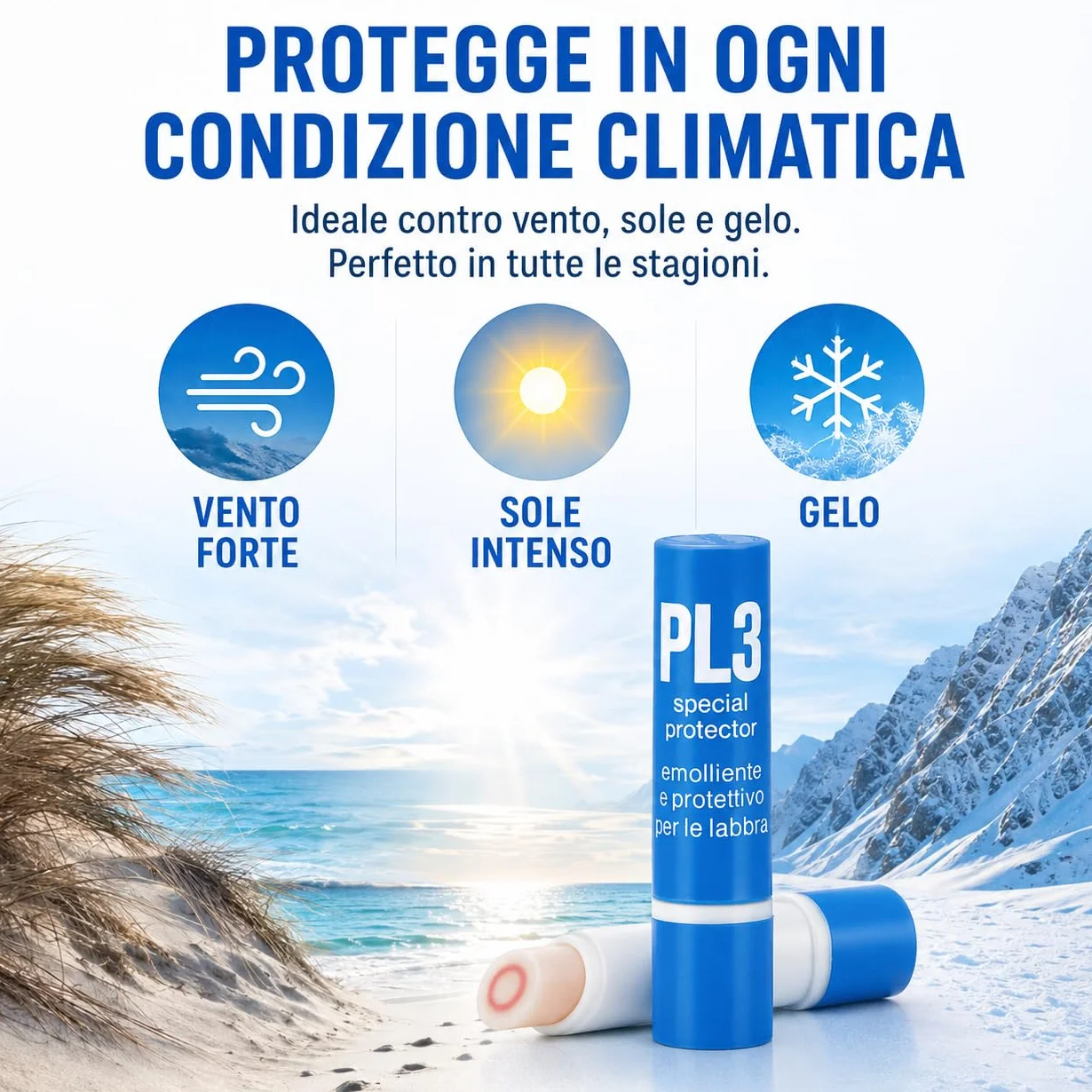 KELEMATA PL3 Stick Labbra con Anello Rosso, Burrocacao Idratante 3,7g, Balsamo Labbra Screpolate, Triplice Azione
