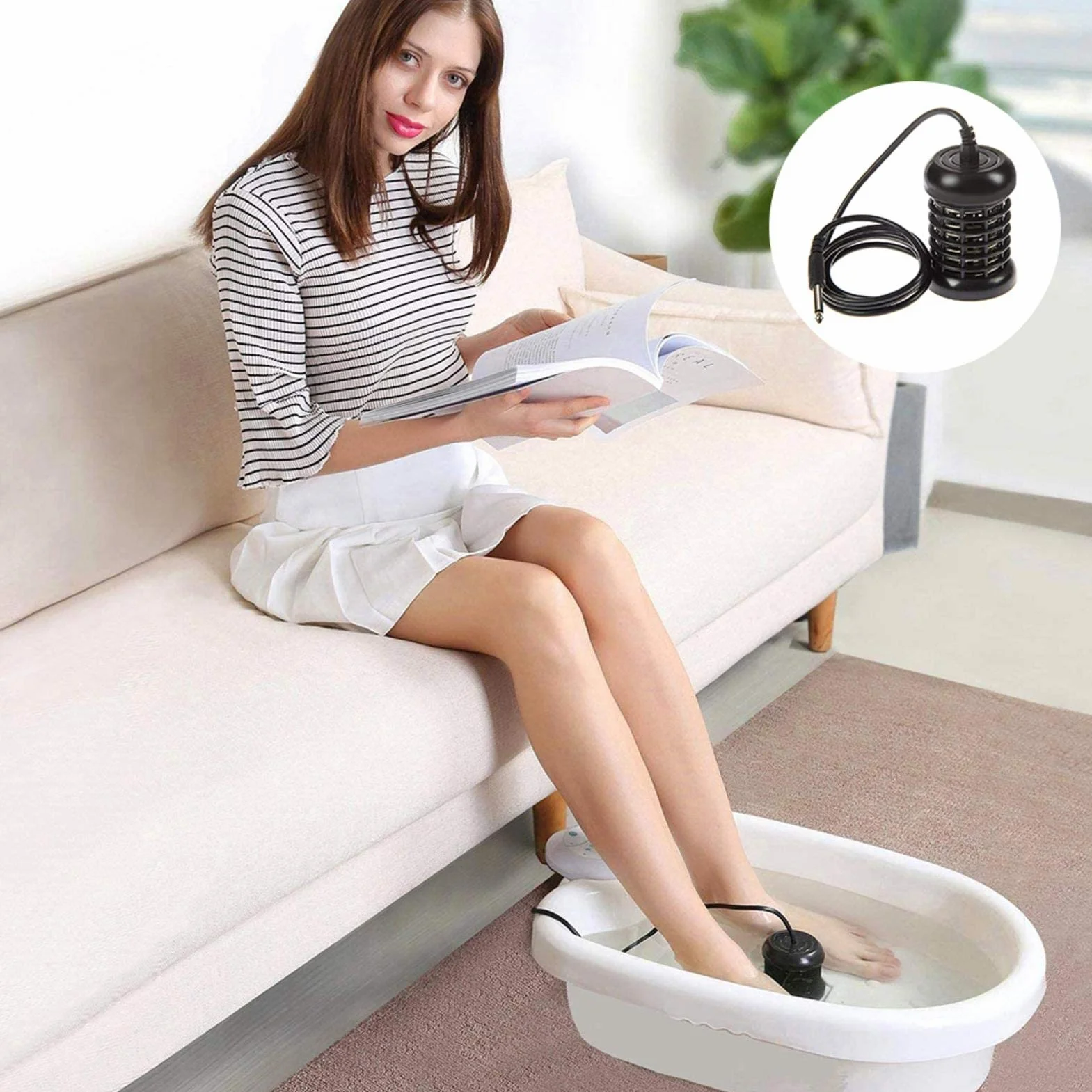Ionic Detox Foot Bath Array Round Bobine in acciaio inox di ricambio per Ionic Detox Foot SPA Cleanse Machine (nero)