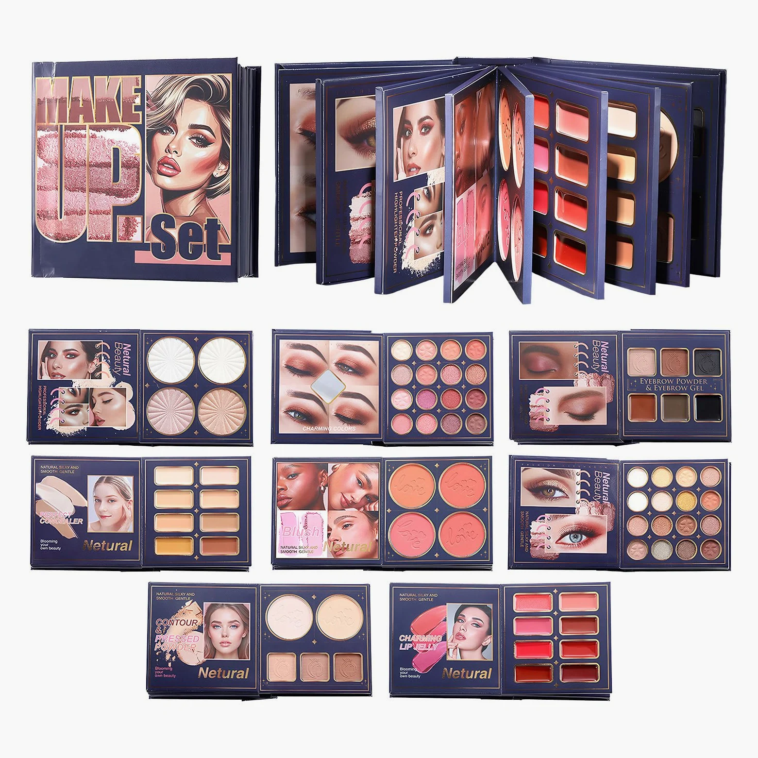 Palette di Ombretti,Colore Per Labbra In Polvere Matte Shimmer A Lunga Durata,Illuminante Ombretti - Ideale per Viso Occhi Labbra Compleanno Feste San Matrimonio Appuntamenti Viaggio e