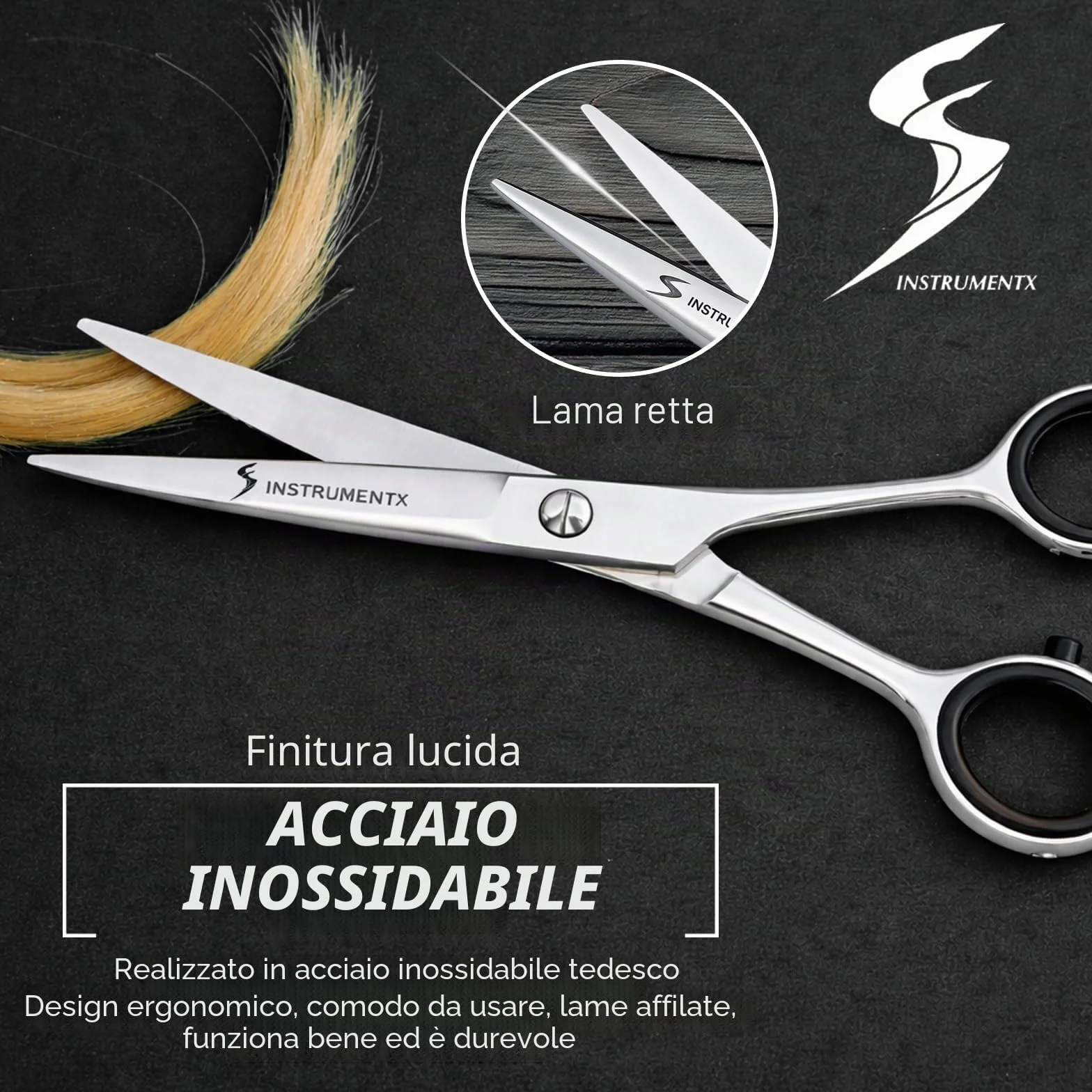 SS INSTRUMENTX forbici parrucchiere professionali in acciaio inossidabile per taglio di precisione