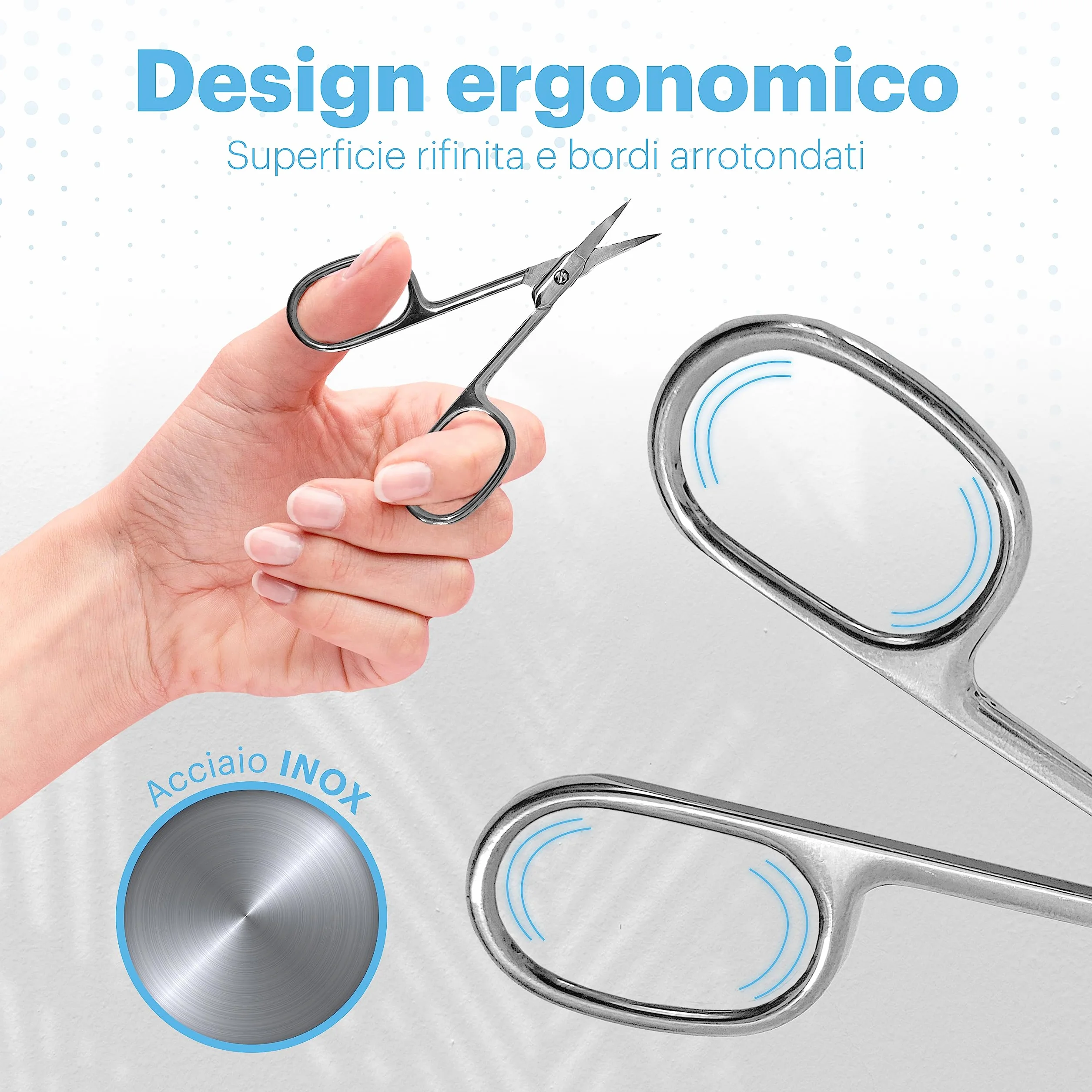 Forbici per Cuticole in Acciaio Inox Professionale Lama di Precisione Manicure Pedicure