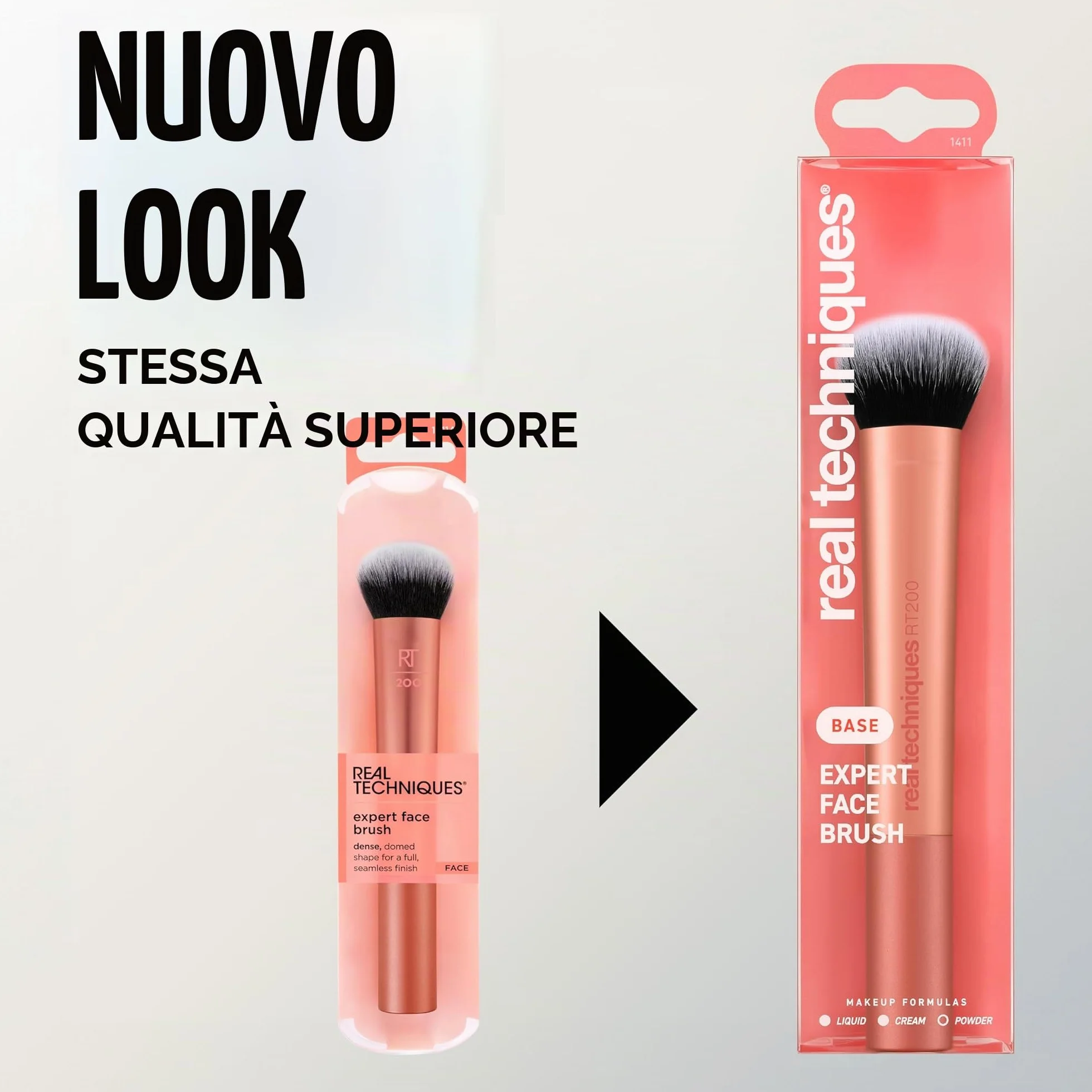 Real Techniques Pennello da trucco per viso Expert, per fondotinta liquido e in crema, fard e bronzer,1 confezione