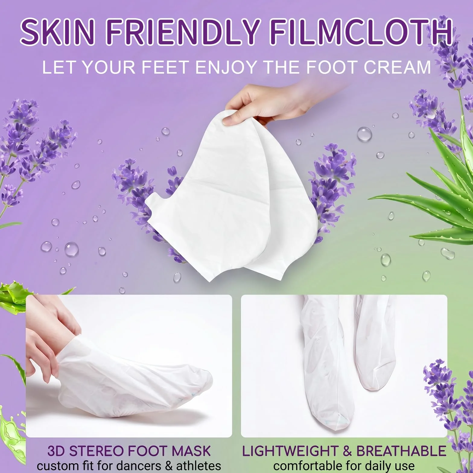 4 Paia Maschera Piedi Esfoliante e Idratante, Trattamento Peeling Piedi con Lavanda e Aloe Vera per Piedi Secchi, Calzini Esfolianti per Rimozione Pelle Morta e Calli, Donna e Uomo