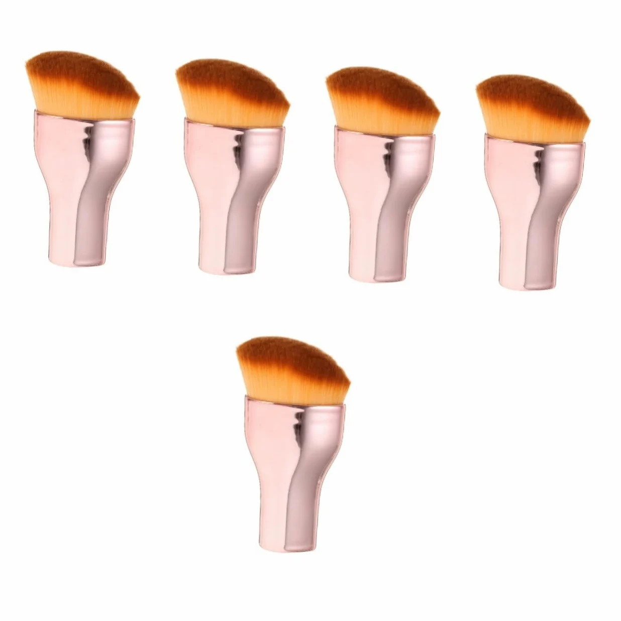 Healeved 5pezzi Pennello Per Fondotinta Portatile Pennello Da Trucco Compatto Per Donnper Applicazione Di Fondotinta Liquido e Makeup Uniforme Facile Da Pulire Per Viaggi