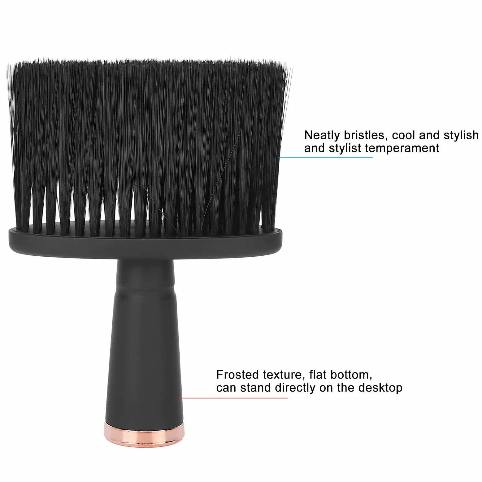 Brrnoo Spazzola per Capelli Barba Triturata in Nylon con Manico Nero Satinato a Setole Ordinate per Uso Domestico Barbiere