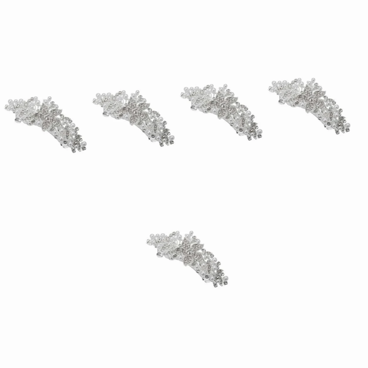 FRCOLOR 5pezzi Hairpin Con Strass e Perle Accessorio Elegante Per Donne e Ragazze Ferma Decorativo Per Cerimonie e Occasioni Speciali