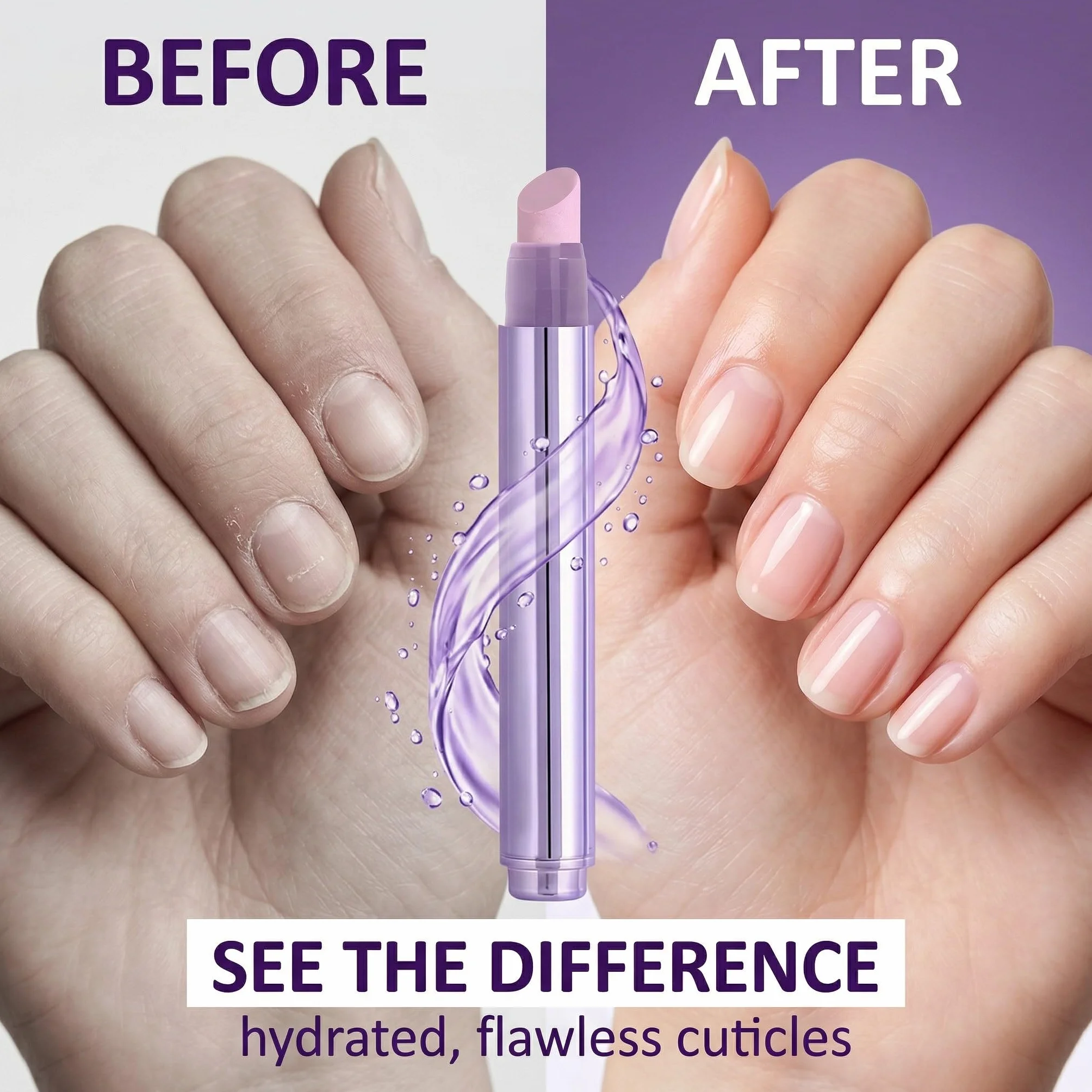 2 Pezzi 3-in-1 Penna per l'olio per cuticole, penna per olio per le cuticole pusher con punta in ceramica, penna per rimuovere cuticole idratante e illuminante, per unghie secche e stressate