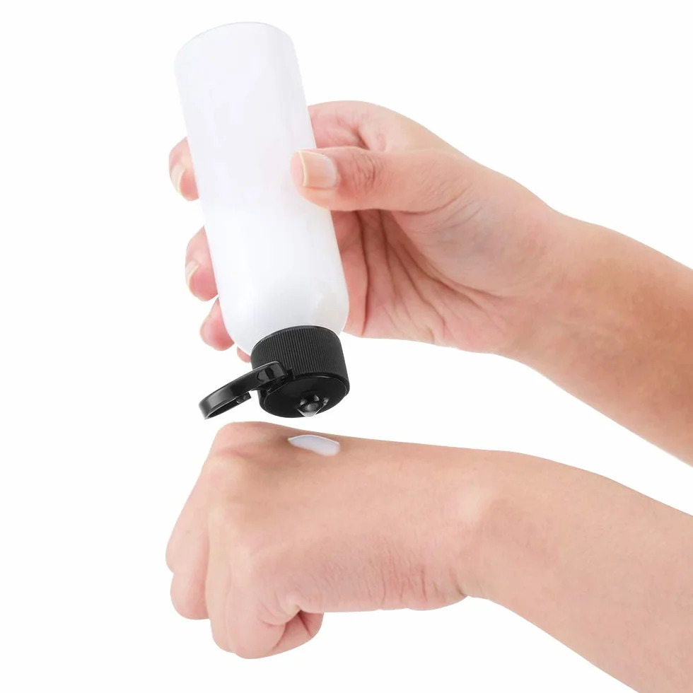 Toureal 100ML Bottiglie Vuoto da Viaggio con Tappo Flip Top (5 Pezz) Flaconi per Cosmetici (Trasparente)