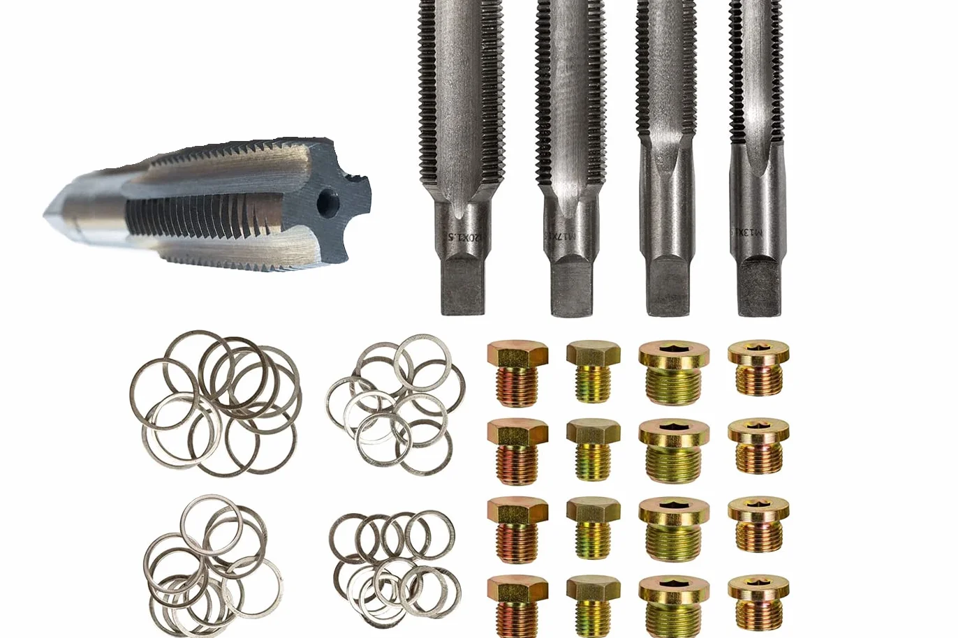 YASTA Kit Riparazione Filettatura Tappo Coppa Scarico Olio 114pz Maschio filettatore
