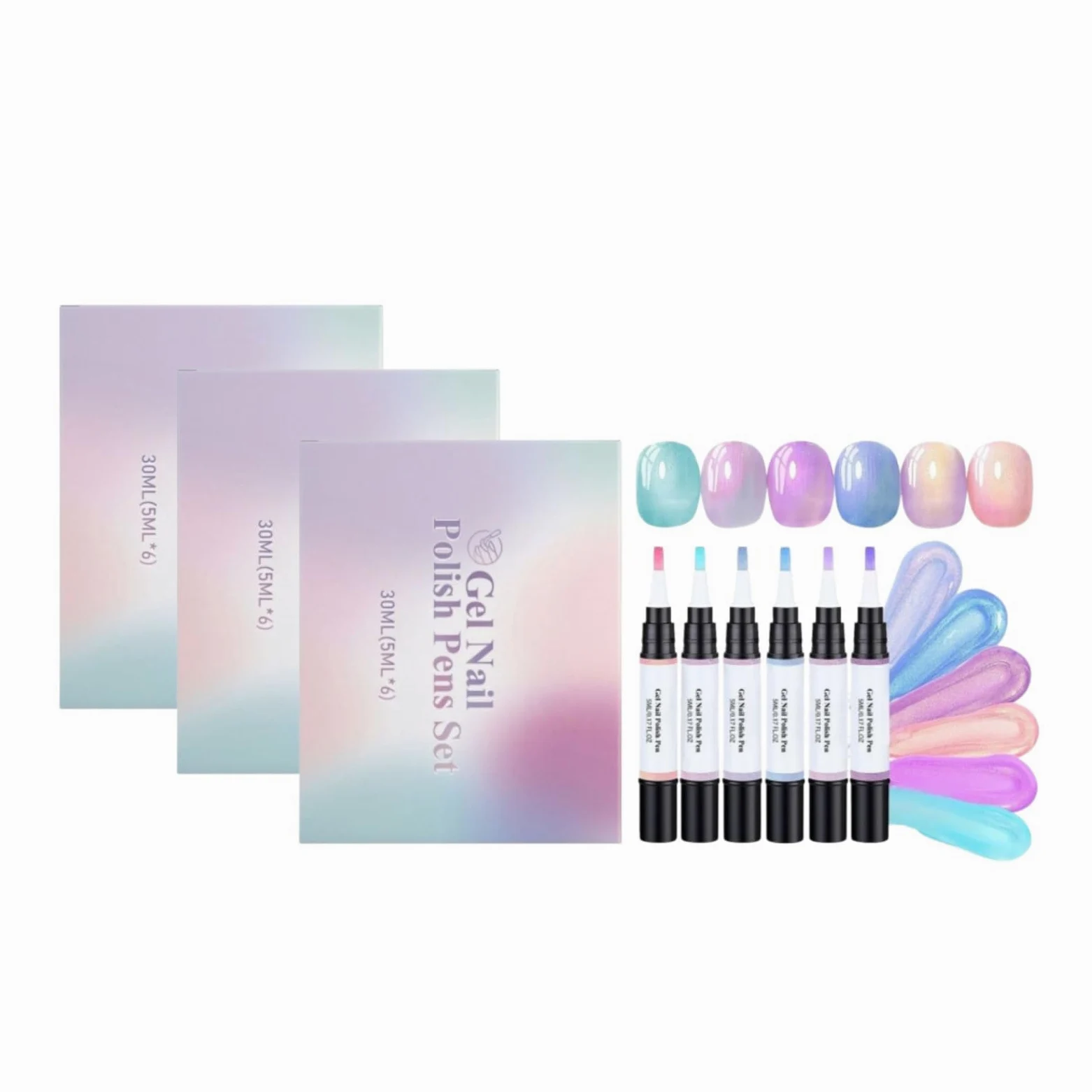 Kit smalto per unghie scintillante a 6 colori, effetto magnetico, a lunga durata, asciugatura rapida, senza lampada