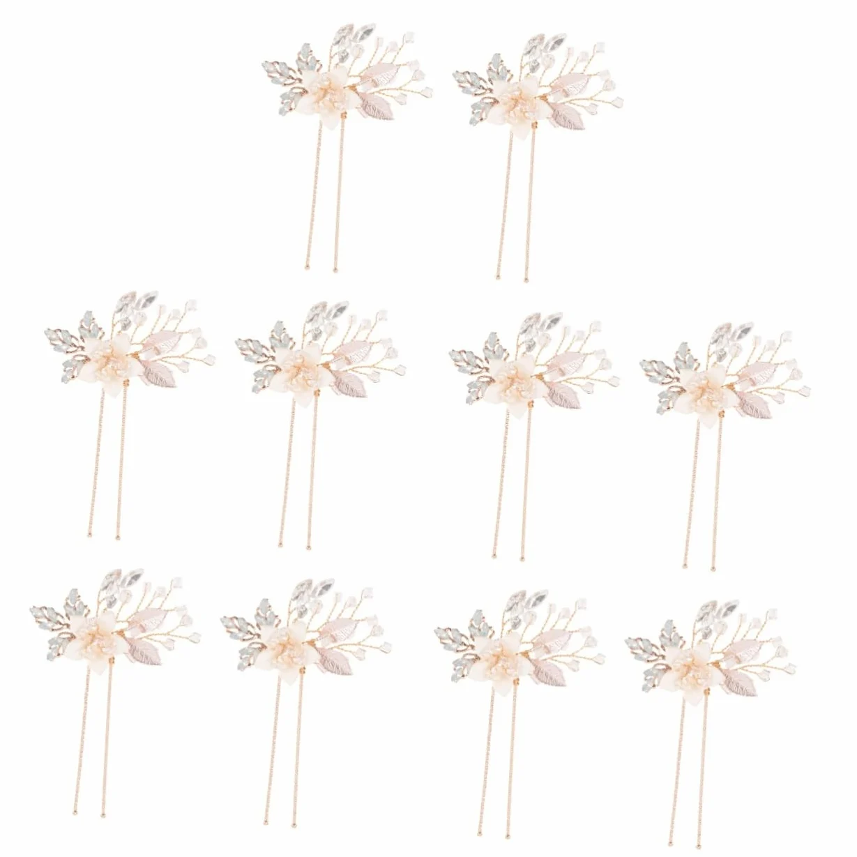 minkissy 5paia Fermaglio Per Con Strass Forma Di Fiore Accessorio Elegante Per Sposa e Cerimonie Confezione Da Leggero e Comodo Da Indossare Decorazione Brillante Per Matrimoni e Feste