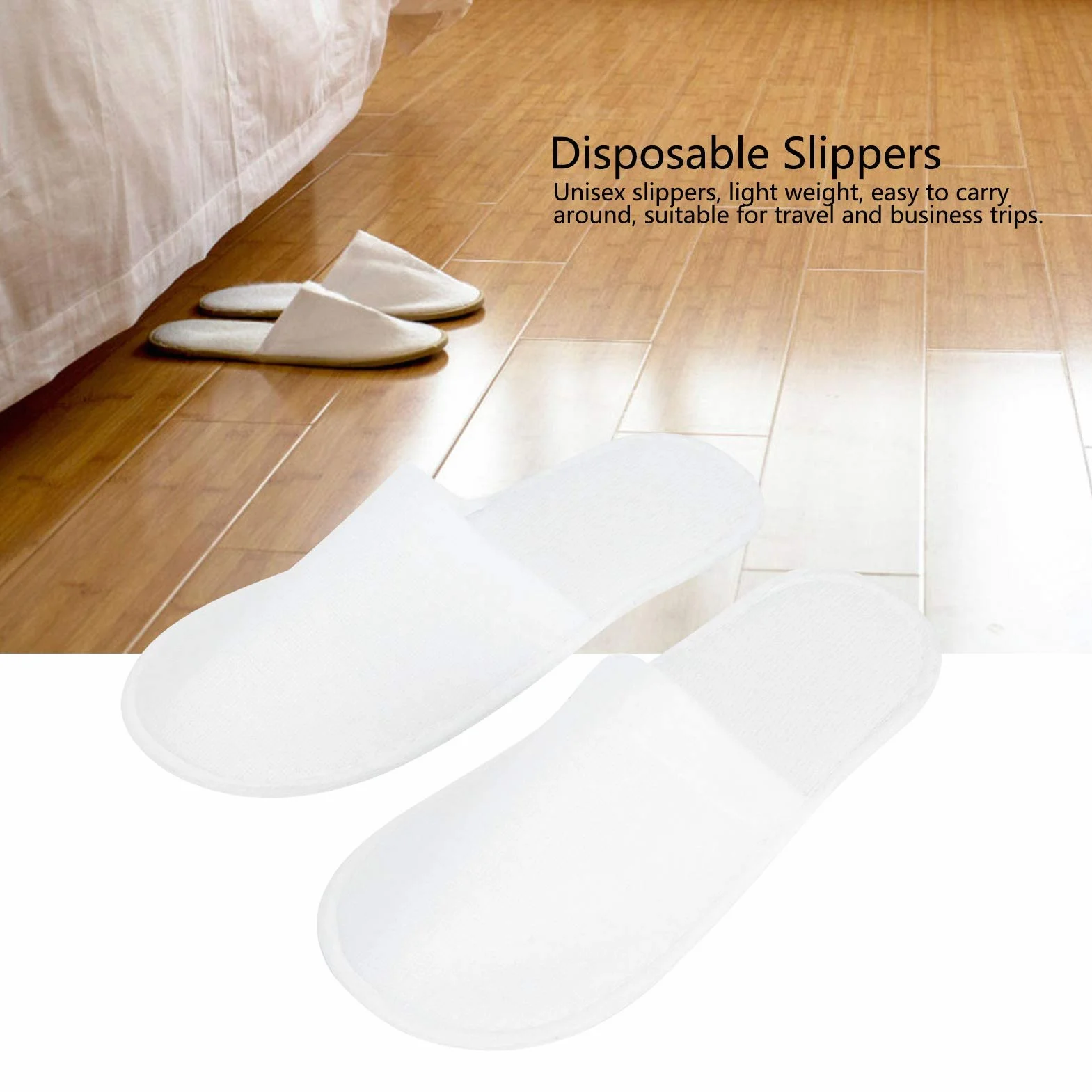 Pantofole Usa e Getta 30 Paia, Antiscivolo Punta Chiusa per Hotel e Viaggi