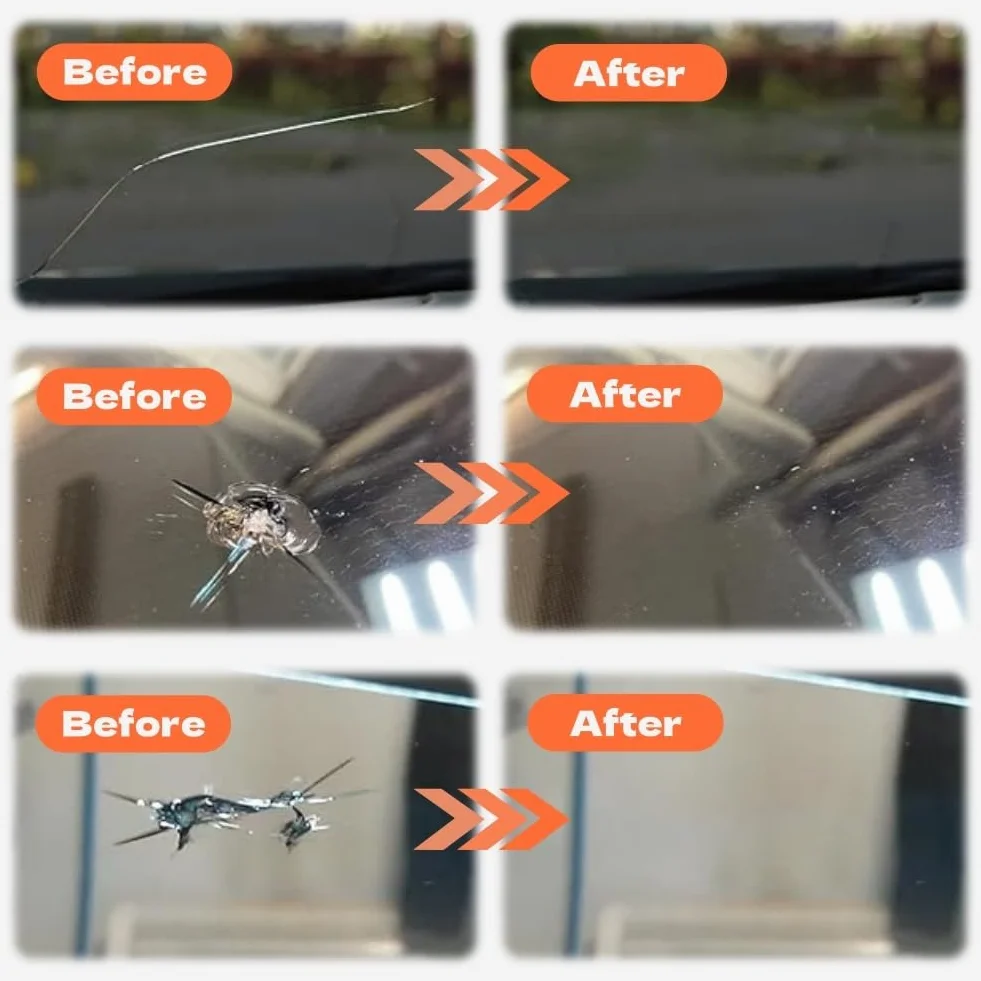 Kit Riparazione Crepe Vetro 3pcs Parabrezza Auto