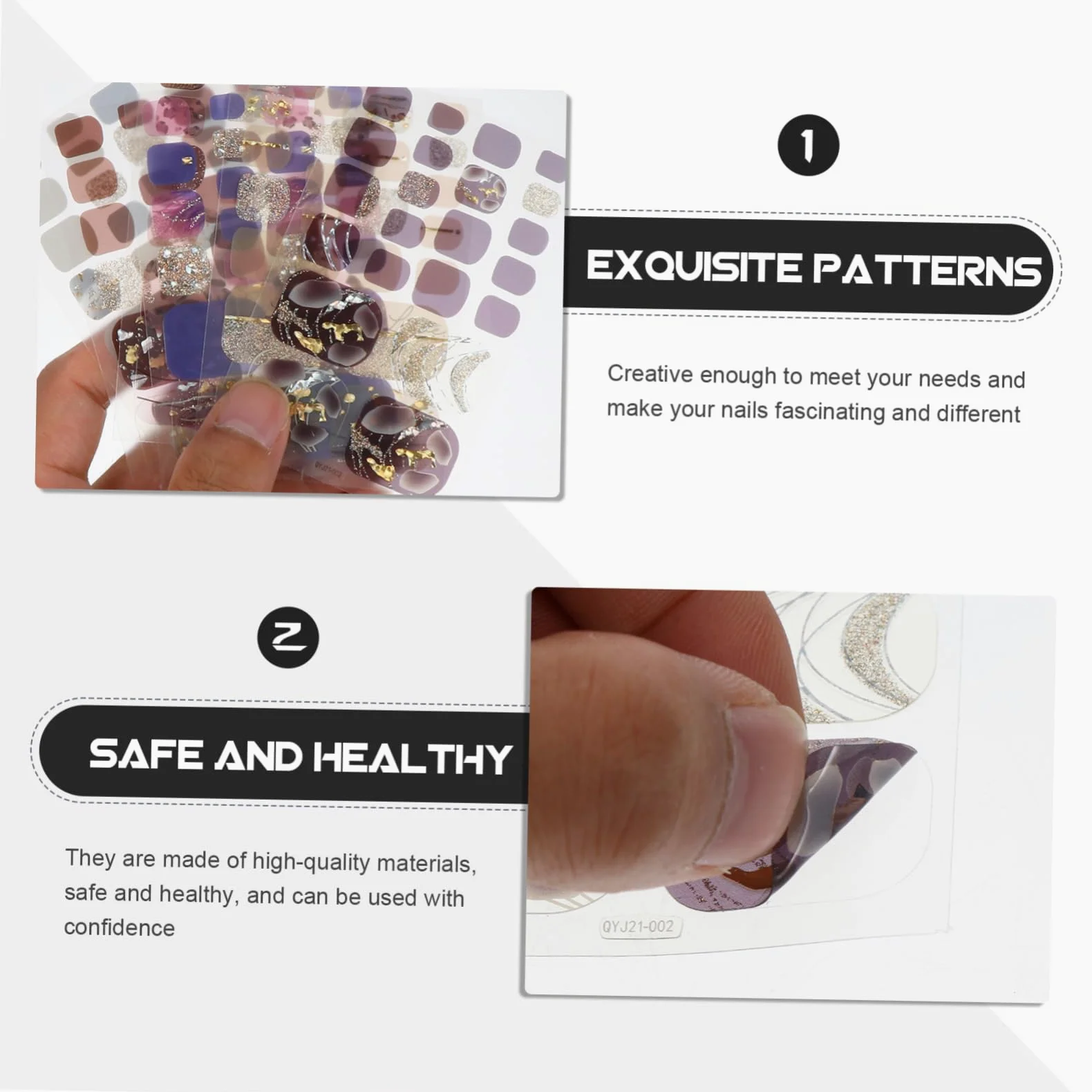 PACKOVE 5 Set Adesivi Per Unghie Autoadesivi Con Decorazioni Creative Per Manicure Adatti Per Eventi E Rimuovibili E Facili Applicare 6 Fogli*5