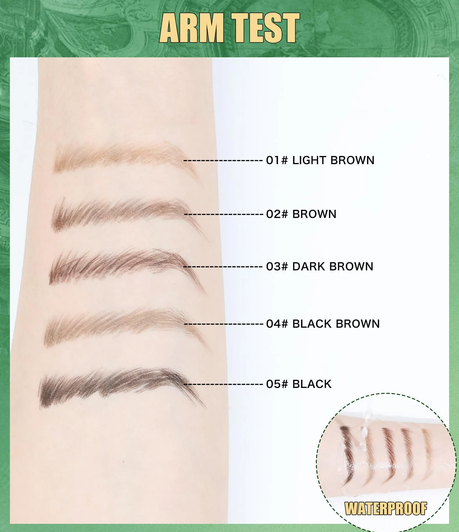 Anglicolor Sopracciglia Liquida Doppia Punta,Matita Sopracciglia Waterproof a Punta Angolata,Effetto Peli Naturali,Lunga Durata,Anti Sbavature,per Sopracciglia Naturali e Definite (03#DARK BROWN)