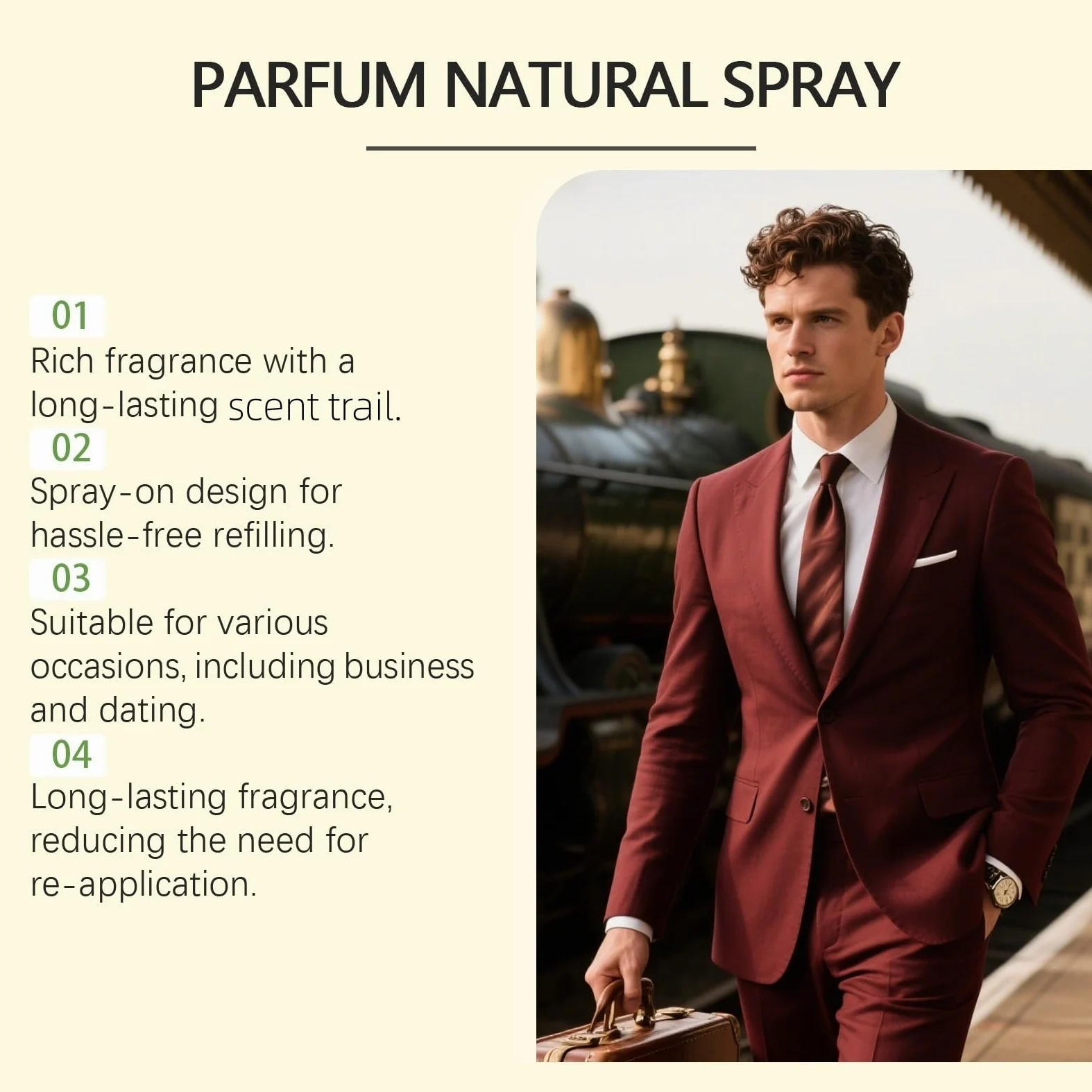 Colonia Uomo - Versione 3.0 - Fragranza ambrata legnosa - Profumo romantico e fresco maschile - per una fiducia e un fascino aumentato - 50 ml