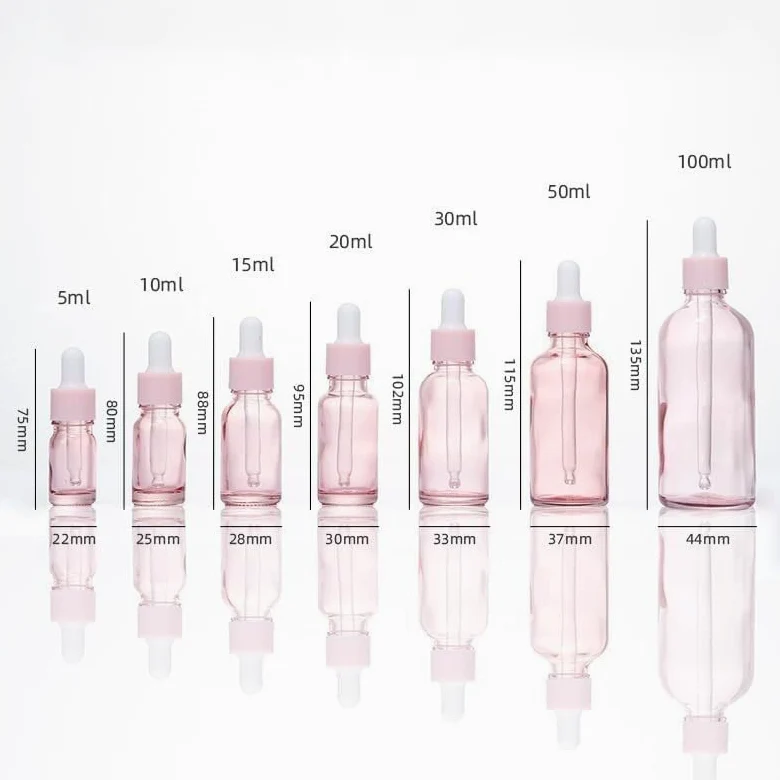 Mini Bottiglie di Profumo da Viaggio, Atomizzatore di Profumo 1pc Bottiglie di Profumo Ricaricabili 5ml-100ml Coperchio Rosa Vetro Rosa Liquido Pipetta Nebulizzazione Bottiglia Spray Ricaricabile (Col