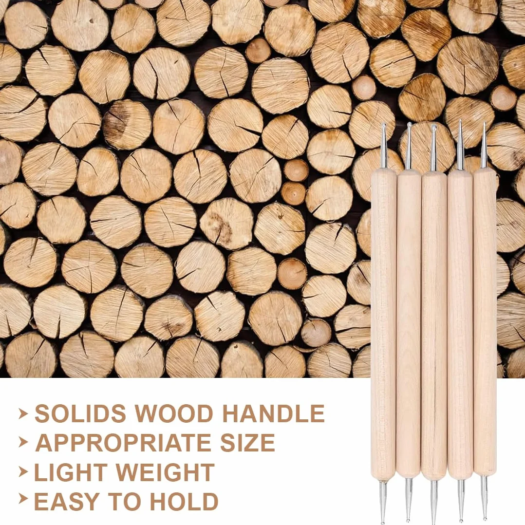 WeddHuis 5 Pezzi Penne per Embossing Dotting Tool Strumenti per Ceramica Clay Tools Stylus per Incisione e Scultura per Carta da Trasferimento Mandala Pittura su Pietra Artigianato in Argilla