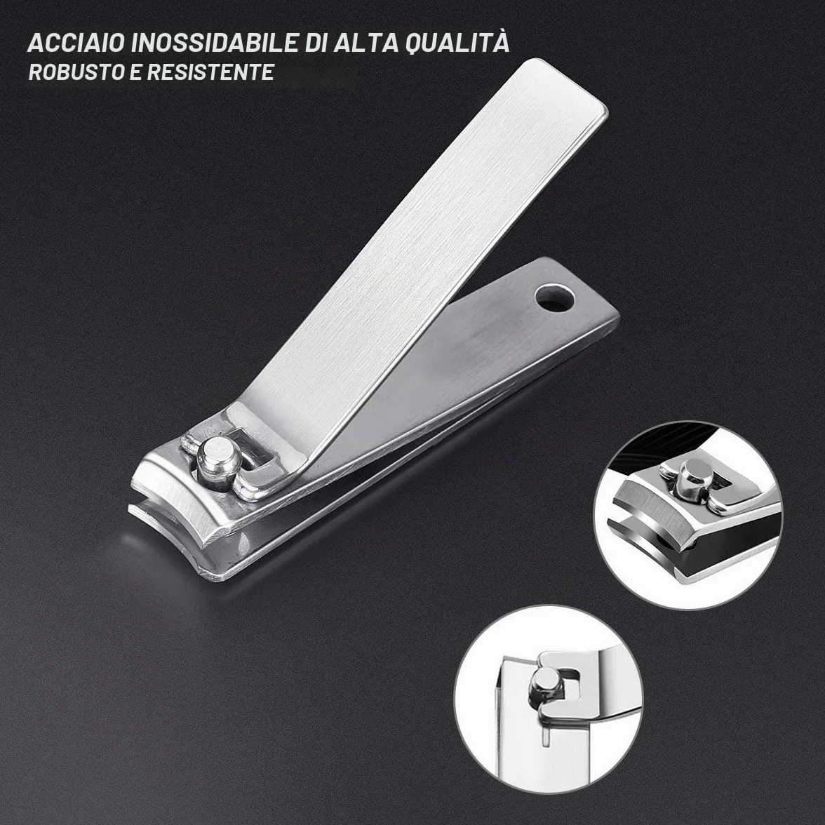 CestMall Set Manicure Professionale 21 Pezzi Acciaio Inossidabile Tagliaunghie Kit Pedicure