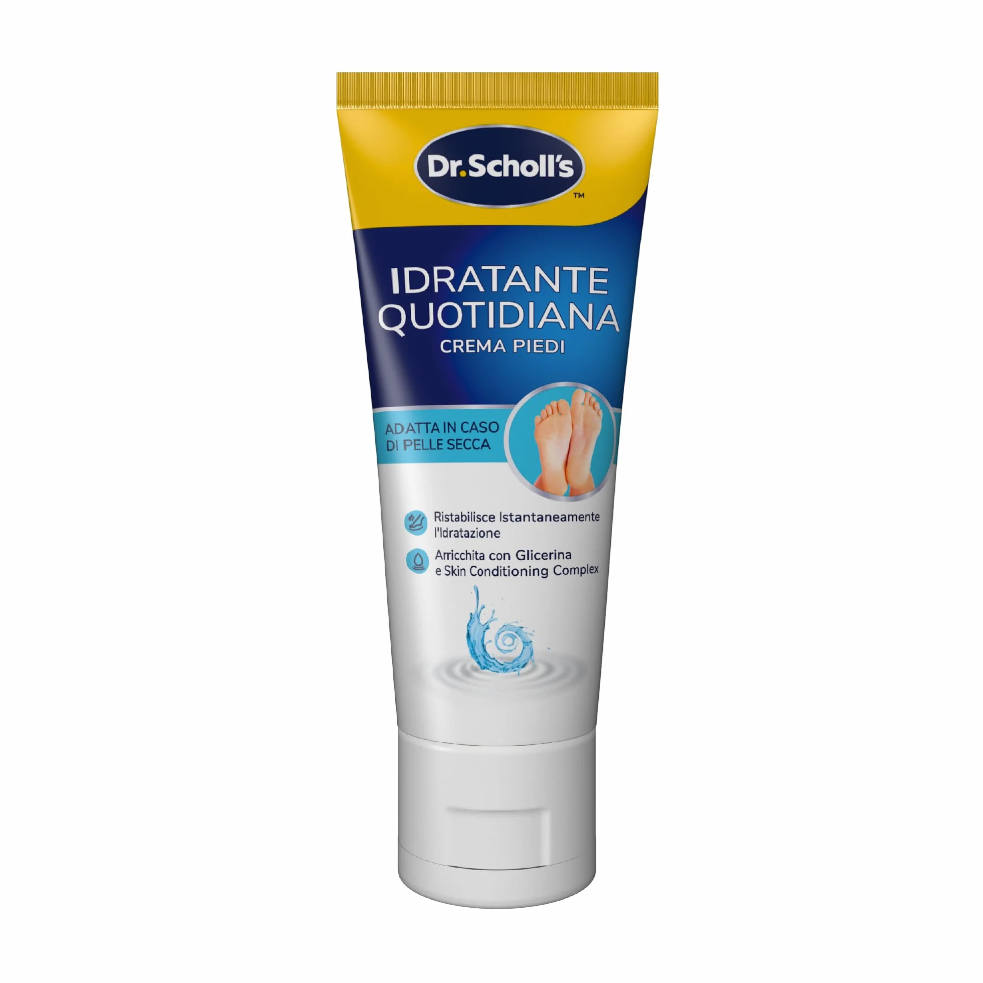 Dr. Scholl's Crema Hydration Boost, Crema Piedi Arricchita con Urea, Glicerina e Skin Conditioning Complex per Idratare la Pelle Secca Idratazione Profonda per Piedi più Morbidi e Lisci, 75ml