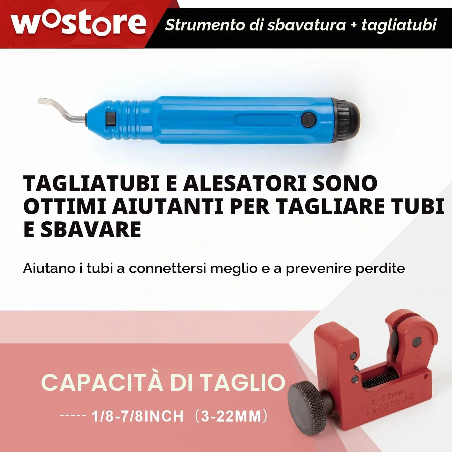 Wostore Kit svasatura tubo freno svasature singole doppie SAE bolla ISO taglierina tubi alesatore 3/16-5/8" 7 misure