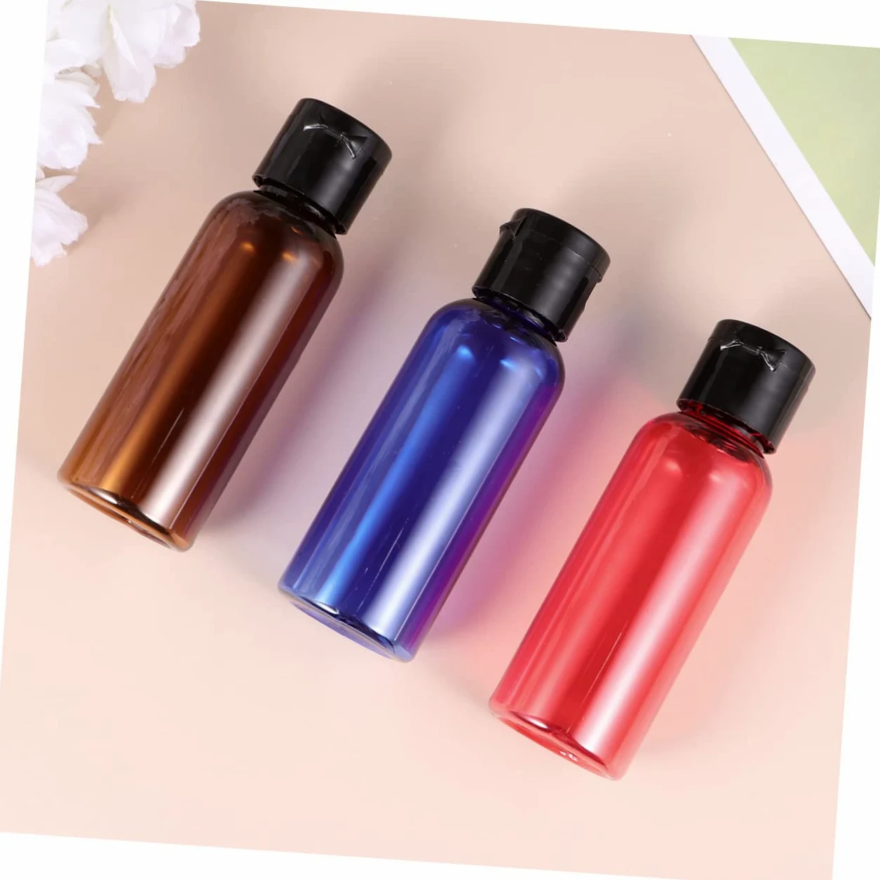 DOITOOL 30pezzi Bottiglie Da Viaggio Ricaricabili Da Contenitori Vuoti Per Gel Sanificante e Lozione Misti Rosso Verde Marrone Blu Trasparente Pratiche e Leggere Per Ogni Occasione