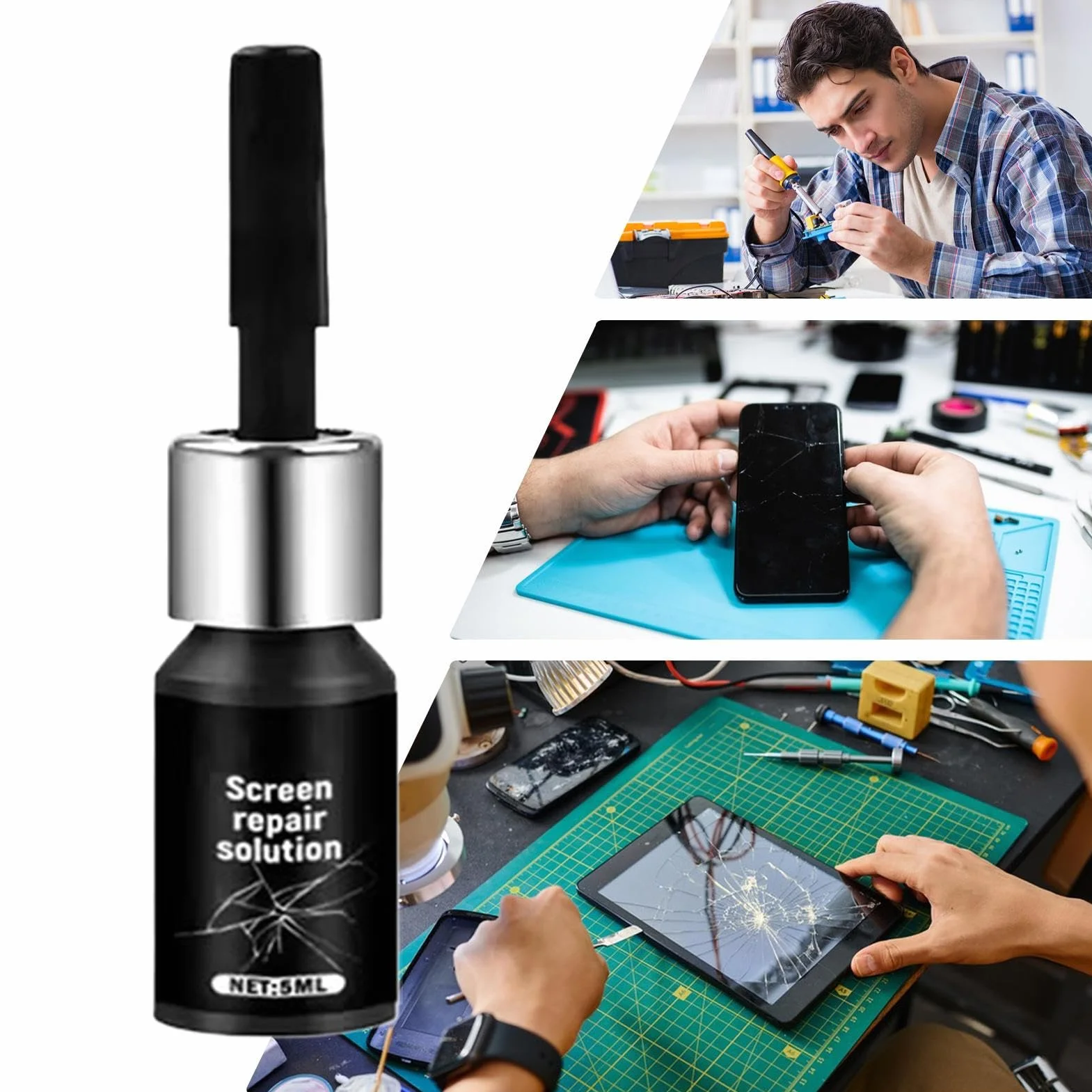 Liquido Riparazione Vetri Telefono 5ml Soluzione Universale per Veicoli Casa SUV