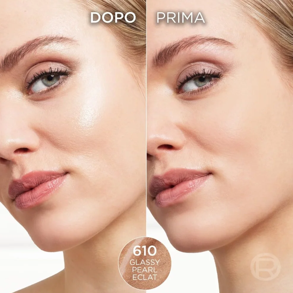 L'Oréal Paris Stick Illuminante Multi-Uso, Per Viso e Corpo, Pelle Luminosa e Radiosa, Effetto Glow Intenso e Istantaneo, Finish che Riflette la Luce, Lumi Glass, Tonalità: 610 Pearl Eclat, 5 gr
