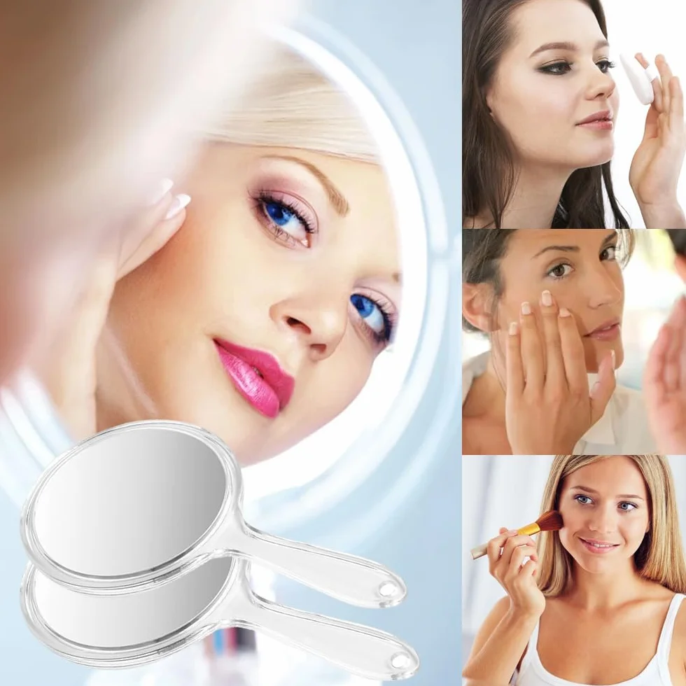 Specchio Portatile Professionale per Salone Parrucchiere Barbiere con Manico 1X/3X - Specchio Trucco Portatile Grande e Comodo - Specchietto Dentista