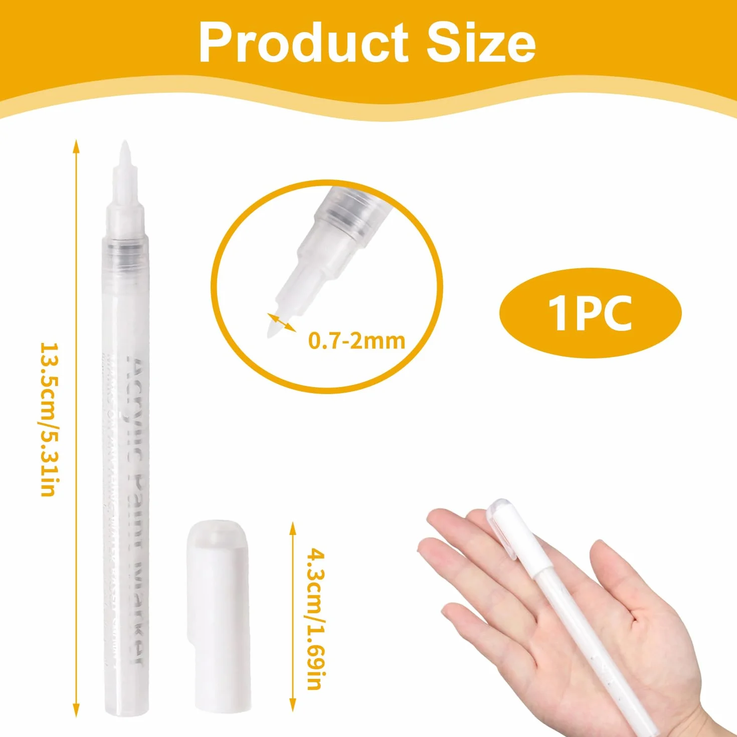 French Nails - Penna bianca per unghie creativa, set di unghie in gel e manicure, penna francese di precisione per nail art