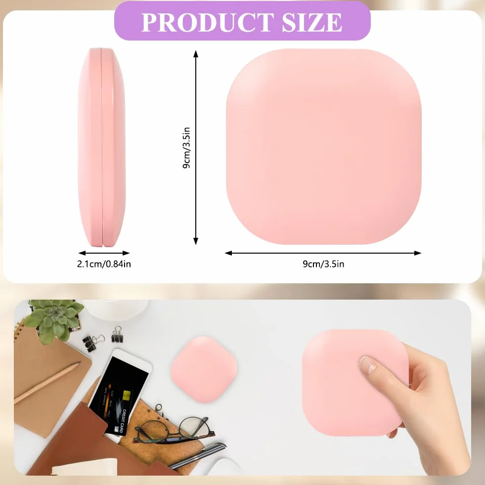 HOTUT Specchio da Trucco con Luce LED, 1X/3X Ingranditore da Viaggio, 3 Colori di Luce, Luminosità Regolabile, USB Ricaricabile, Rosa