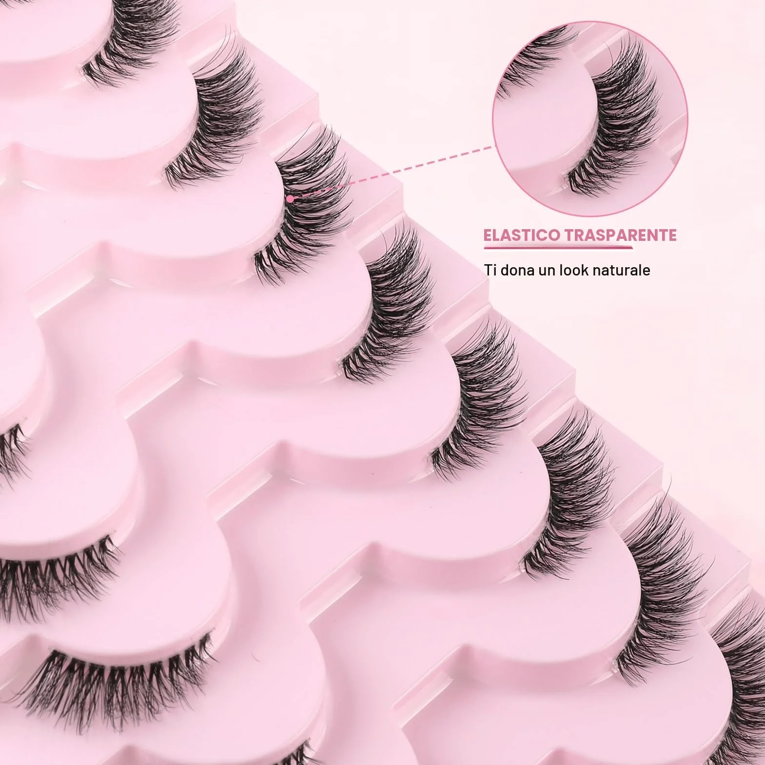 Sixstarhair Mezze Ciglia Finte 10 Paia Half Lashes Cat Eye 3D Naturali 3/4 Riutilizzabile Corner Lashes