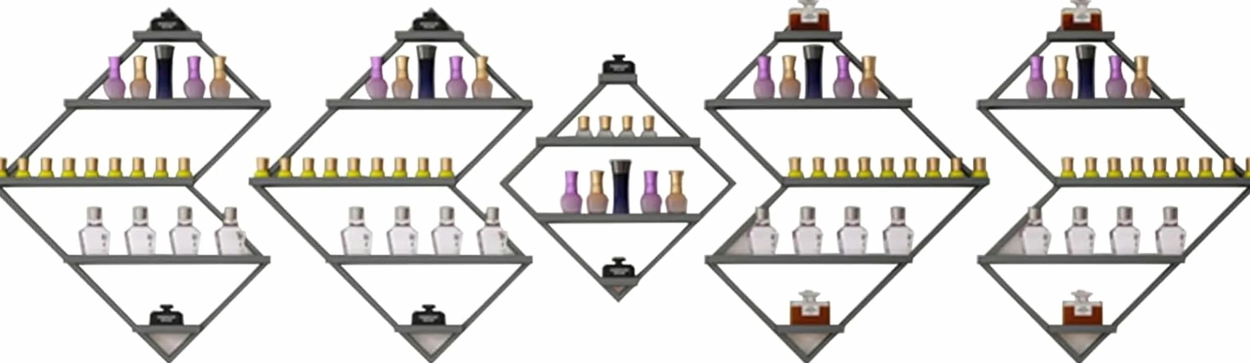 5 Confezioni di Porta Smalto in Metallo per Salone di Bellezza, Porta Smalto da Parete in Metallo Irregolare, Porta Trucchi, Rossetti, profumi, mensole da Parete per Centri Benessere, Centri