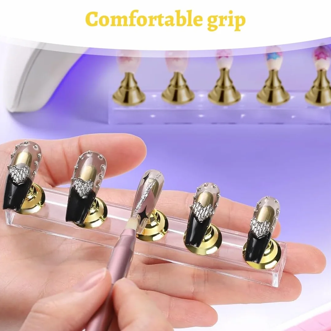 JEYORZY 2 Set Supporto Espositore Unghie Display Magnetico Acrilico per Manicure e Salone con 200 Adesivi