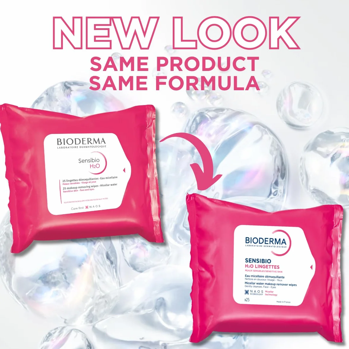 Amerikas Bioderma Sensibio H2o Micelle Solution Make-up Removing Wipes Wipes, 25 Unità