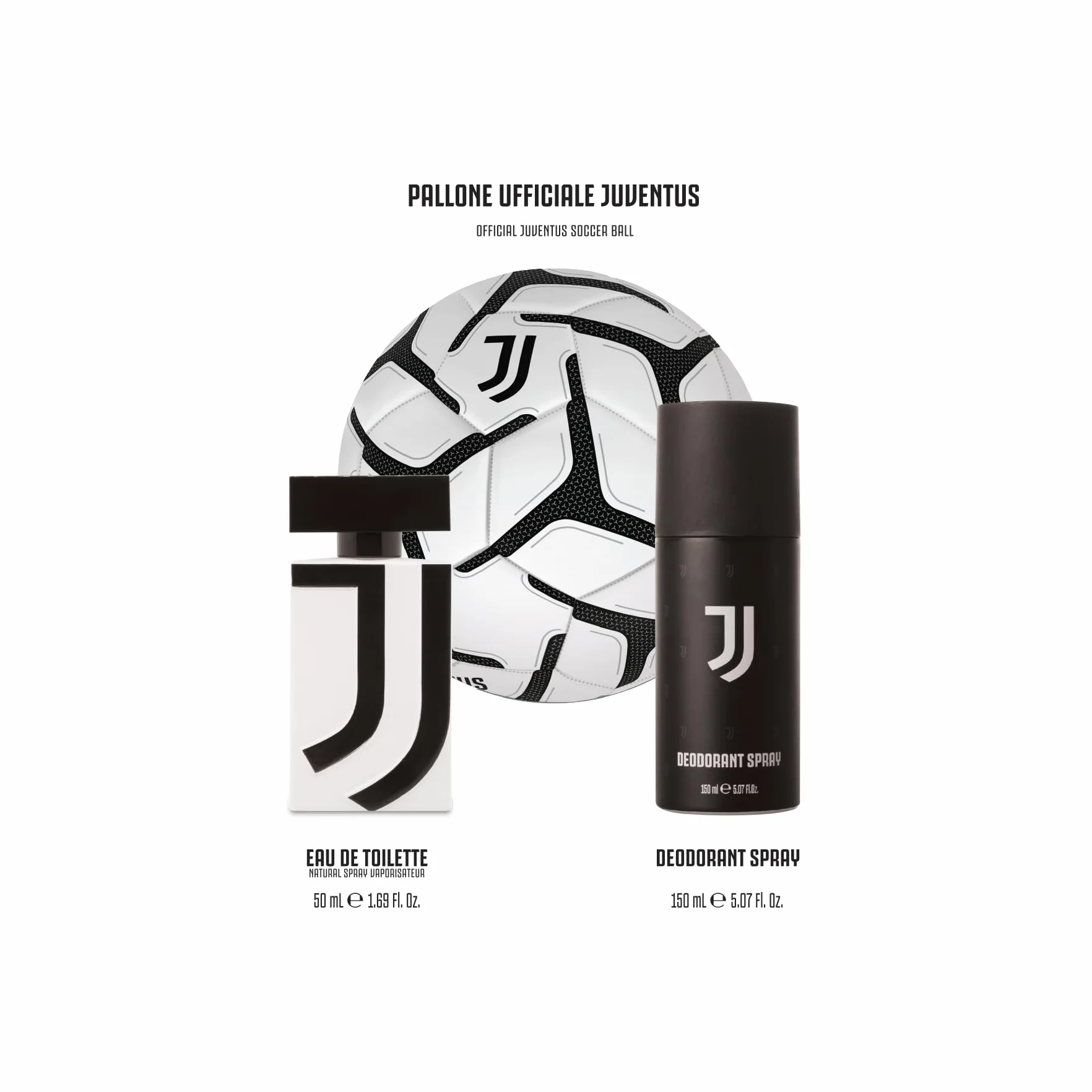 JUVENTUS | Confezione Regalo, Profumo Uomo da 50ml + Deodorante + Pallone con Logo Ufficiale