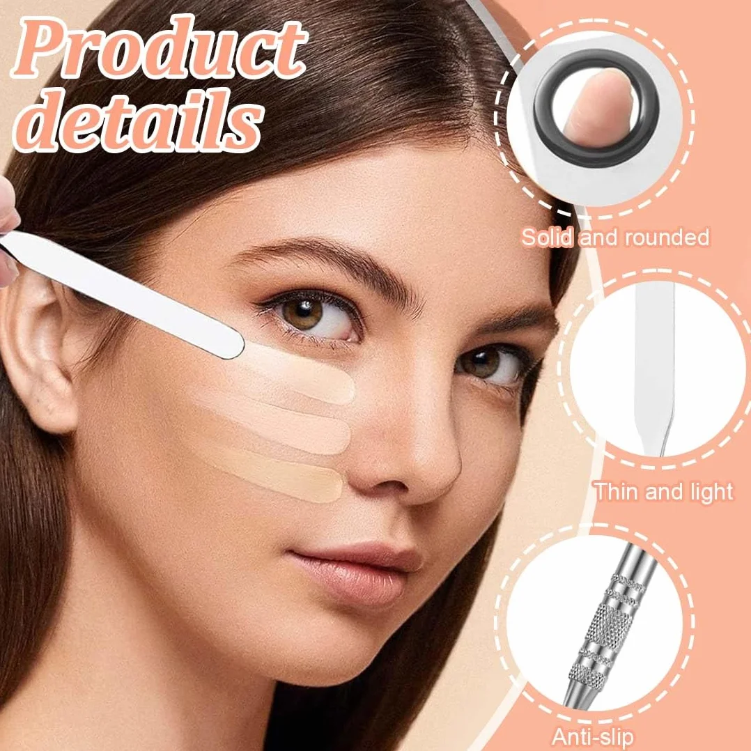1 Set di piastre e spatole per il trucco in acciaio inox Picasso Makeup Spatula Coltello a doppia testa per tavolozza